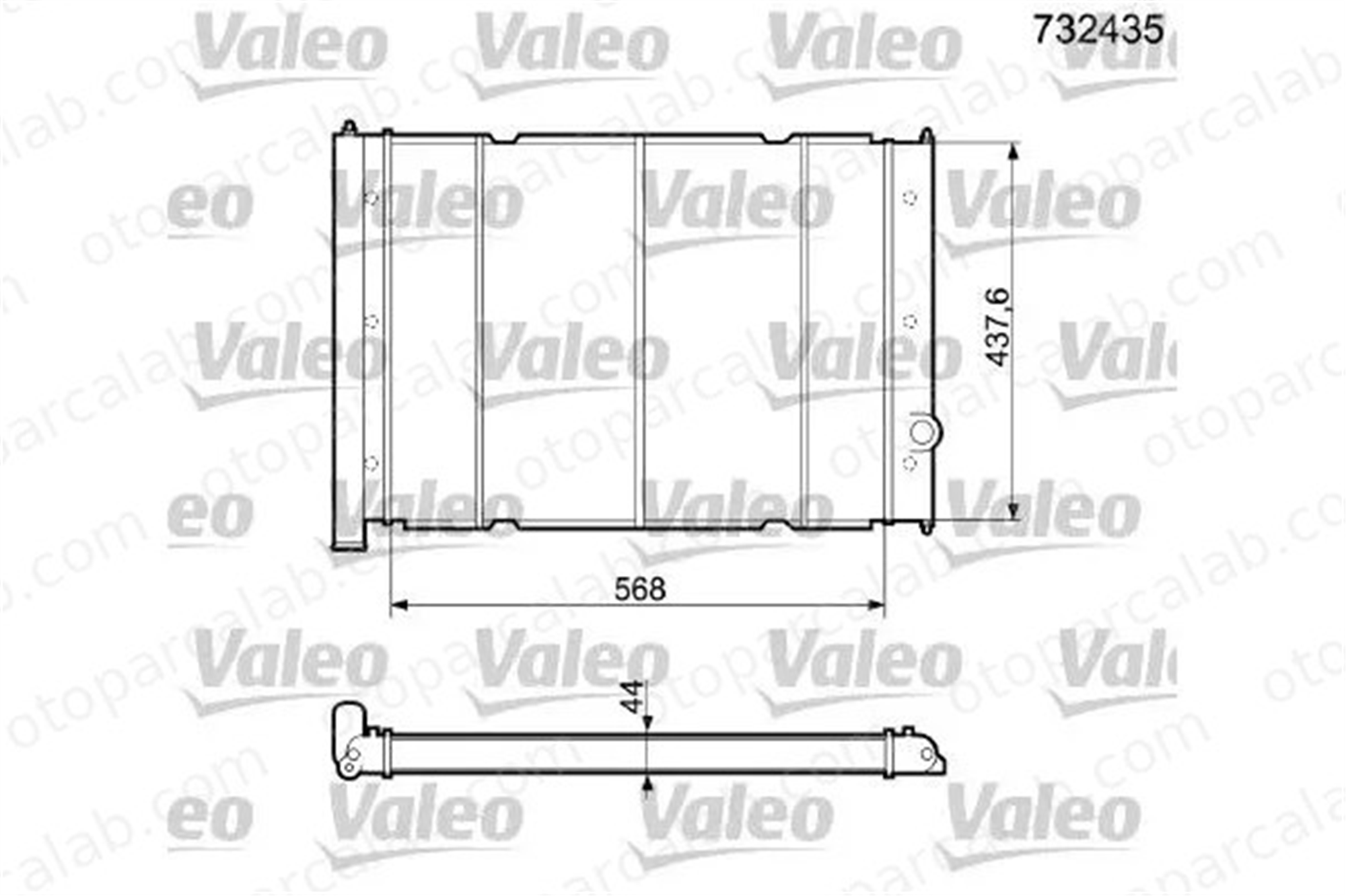VALEO 732435 Su Radyatörü VW TRANSPORTER T3 Minibüs/Otobüs TRANSPORTER T3 Panelvan/Van 2109162 8MK376713631