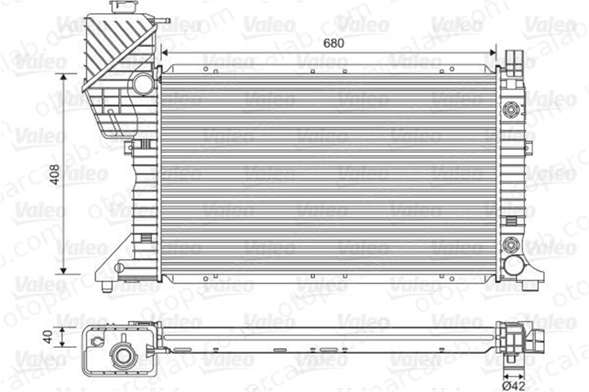 VALEO 732472 Su Radyatörü MERCEDES-BENZ SPRINTER 4-t Panelvan/Van SPRINTER 3-t Platform şasi 96182648 9015002400