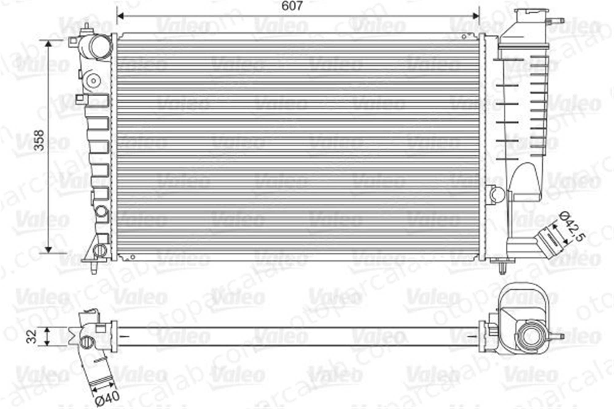 VALEO 732520 Su Radyatörü PEUGEOT 306 Break 306 Cabrio 133049 133026
