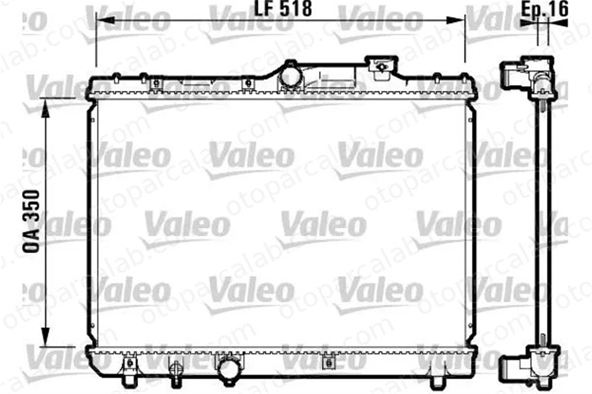 VALEO 732614 Su Radyatörü TOYOTA COROLLA Compact COROLLA Liftback 1640016790 1640016620