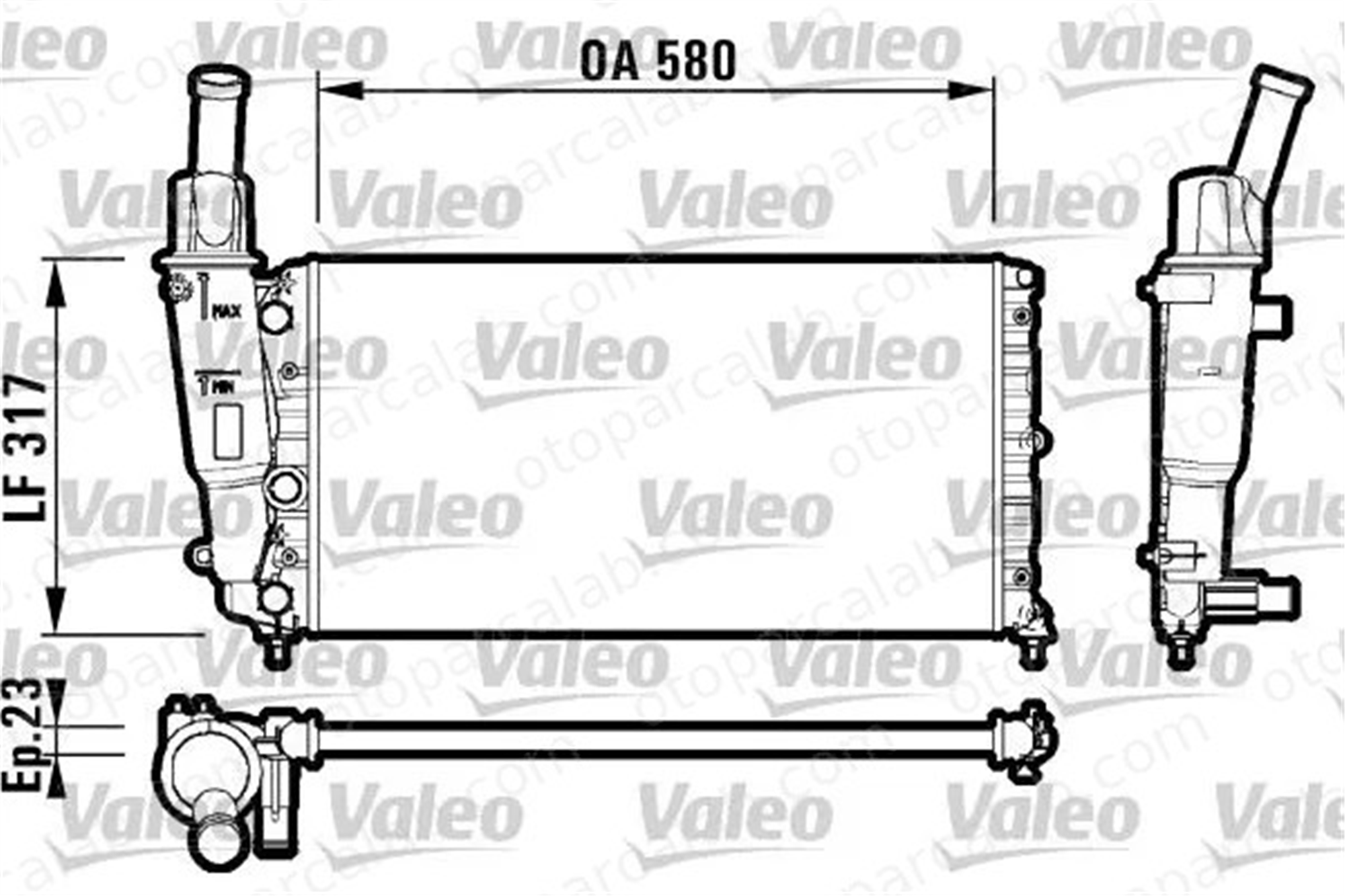 VALEO 732705 Su Radyatörü FIAT PUNTO PUNTO Cabrio 46407450 71736187