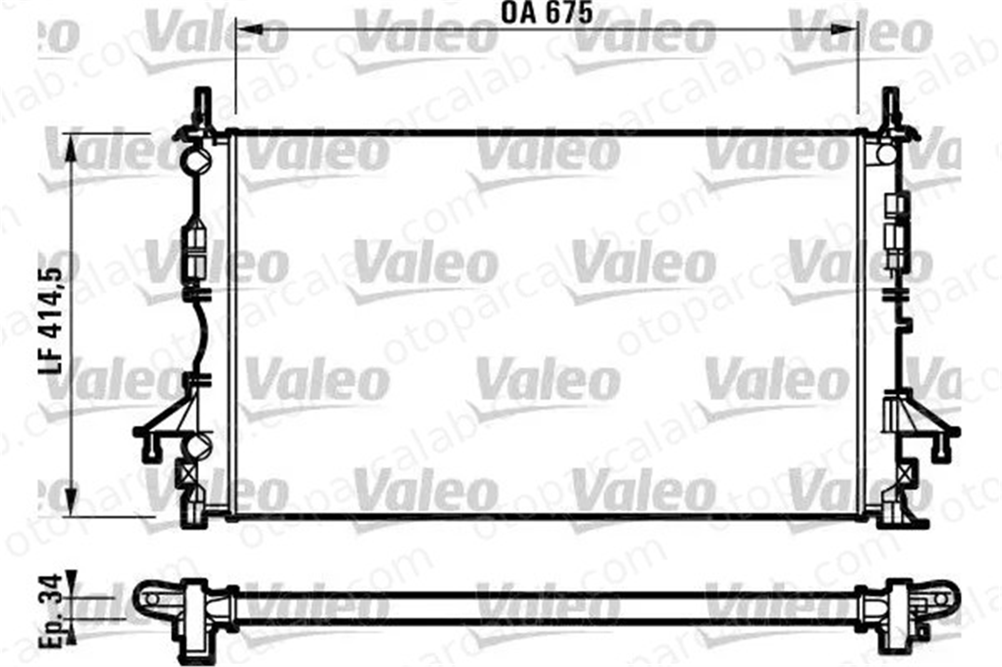 VALEO 732828 Su Radyatörü RENAULT LAGUNA II Grandtour LAGUNA II 8200302463 7711134658