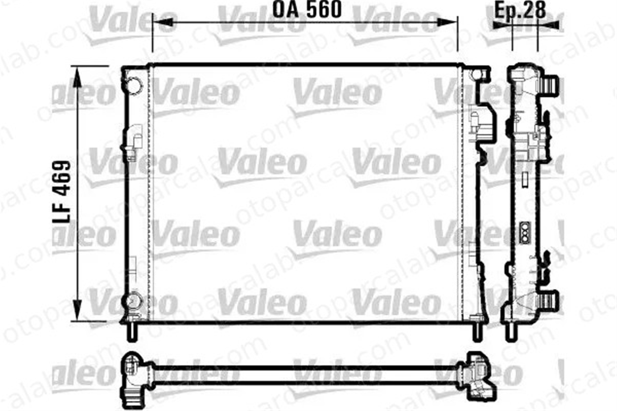 VALEO 732846 Su Radyatörü NISSAN PRIMASTAR Panelvan/Van RENAULT TRAFIC II Panelvan/Van 1300153 2140000QAS
