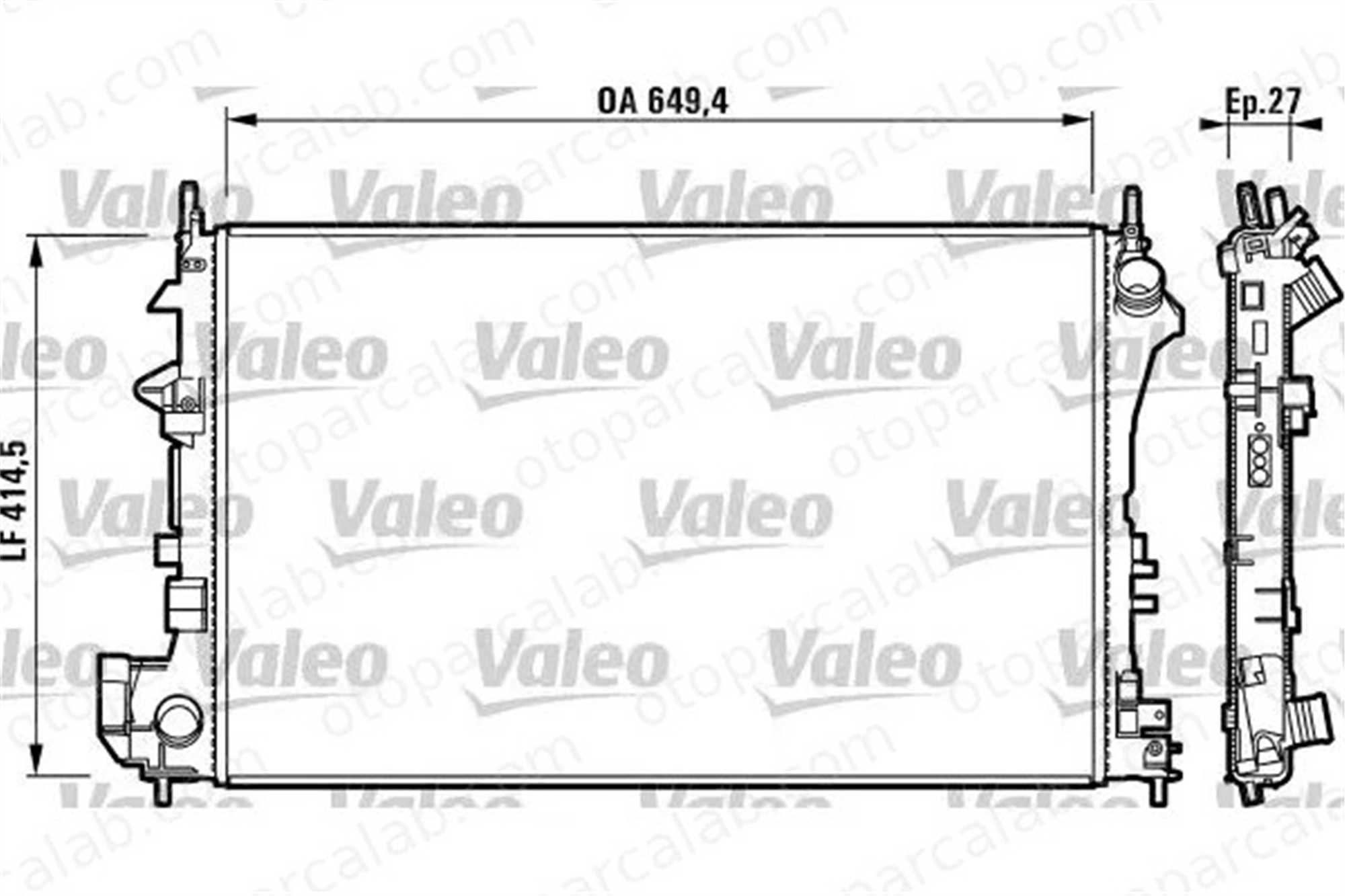 VALEO 732876 Su Radyatörü SAAB 9-3 Station wagon 9-3 1300245 1300246