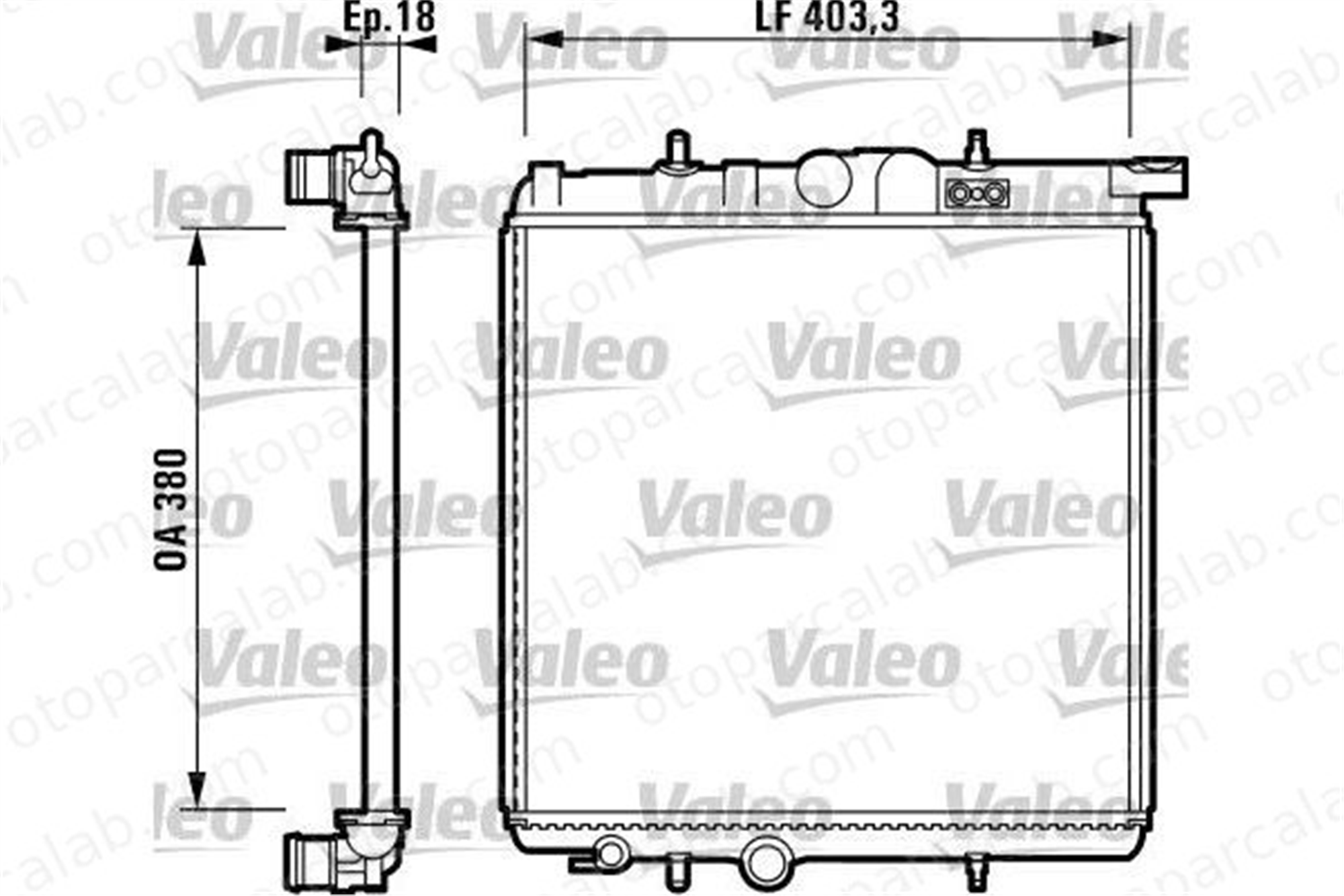 VALEO 732885 Su Radyatörü PEUGEOT 206 Hatchback 206 SW 51779231 133037