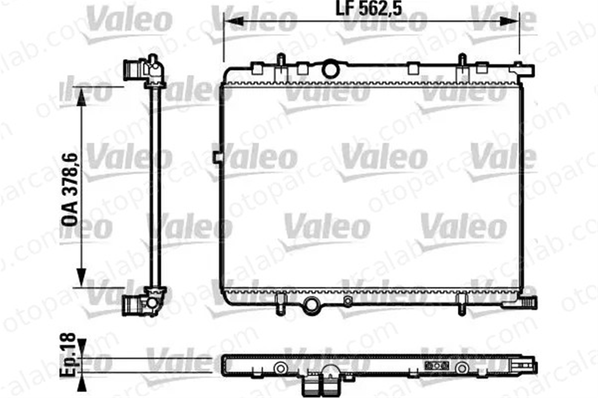 VALEO 732890 Su Radyatörü PEUGEOT PARTNER Kasa/büyük limuzin CITROËN BERLINGO / BERLINGO FIRST Kasa/büyük limuzin 1330G3 133084
