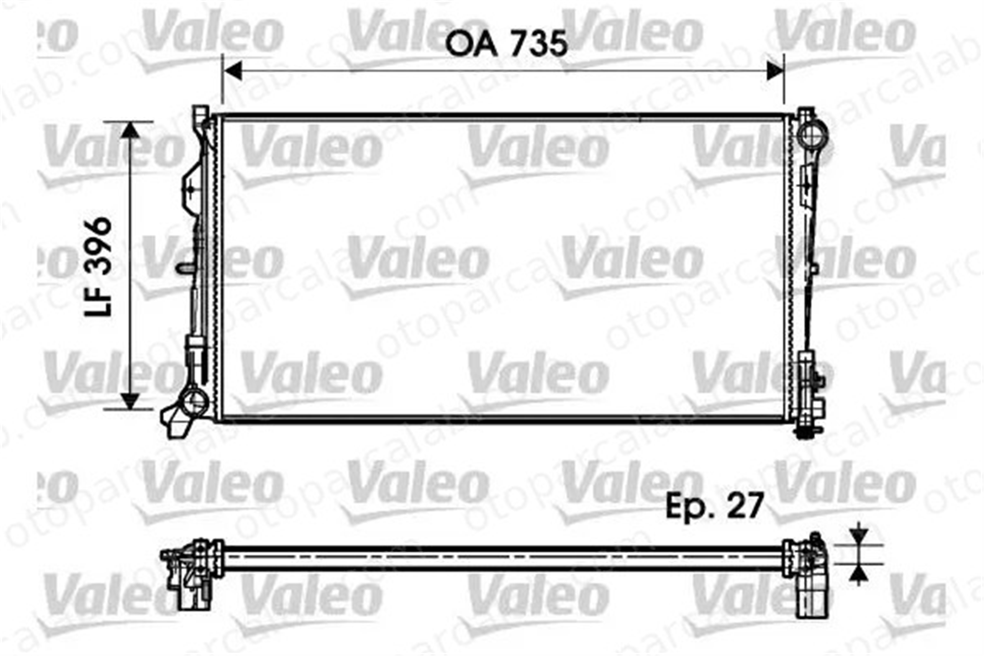VALEO 732956 Su Radyatörü CHRYSLER VOYAGER IV 5142488AA