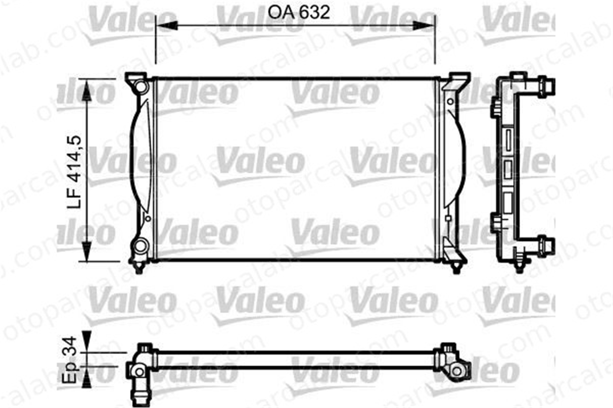 VALEO 732963 Su Radyatörü AUDI A4 B7 A4 B7 Avant 8E0121251A 8E0121251