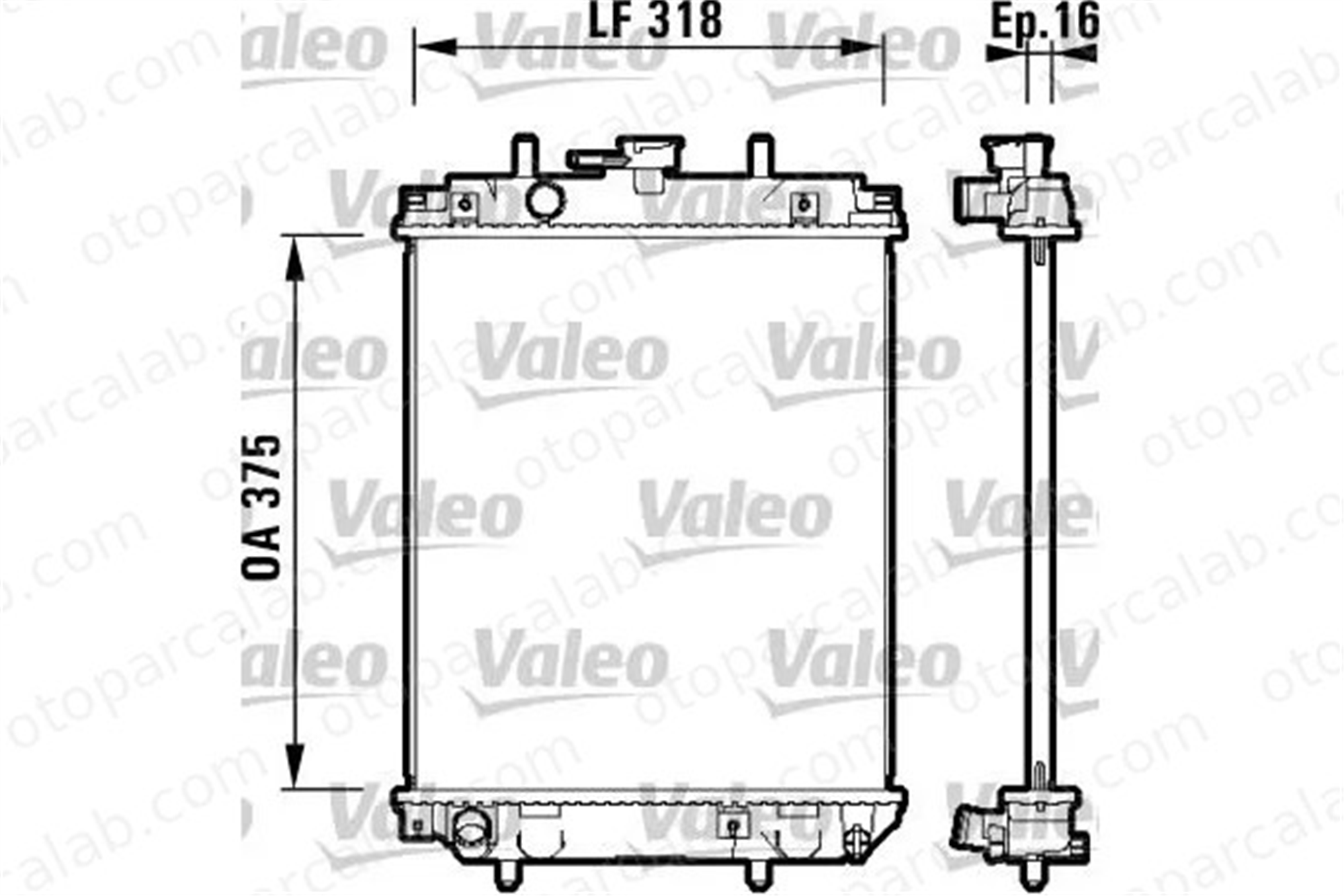 VALEO 734105 Su Radyatörü DAIHATSU SIRION MOVE 1640097202000 1640097210000
