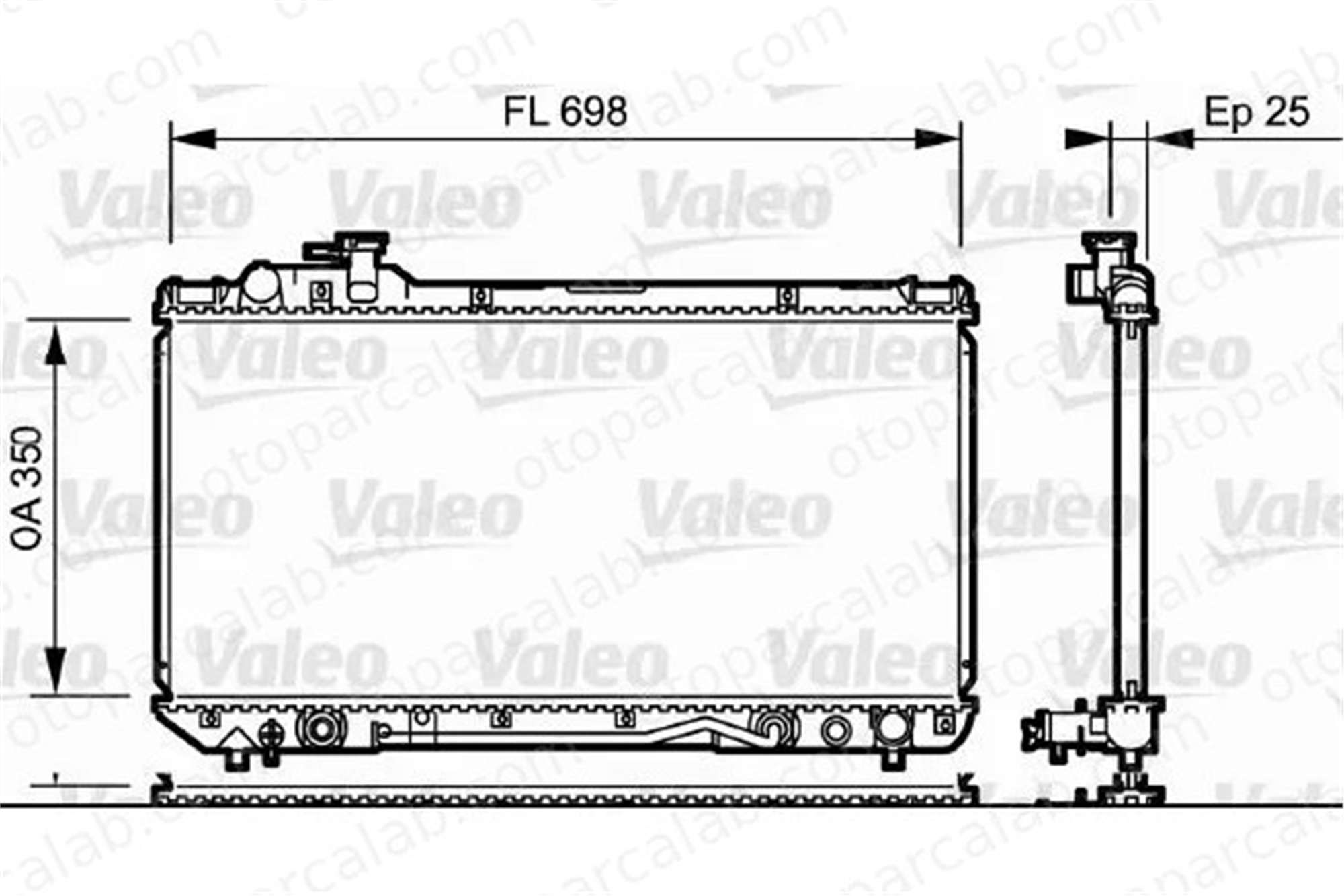 VALEO 734172 Su Radyatörü TOYOTA RAV 4 I RAV 4 I Cabrio 164007A110 164007A111
