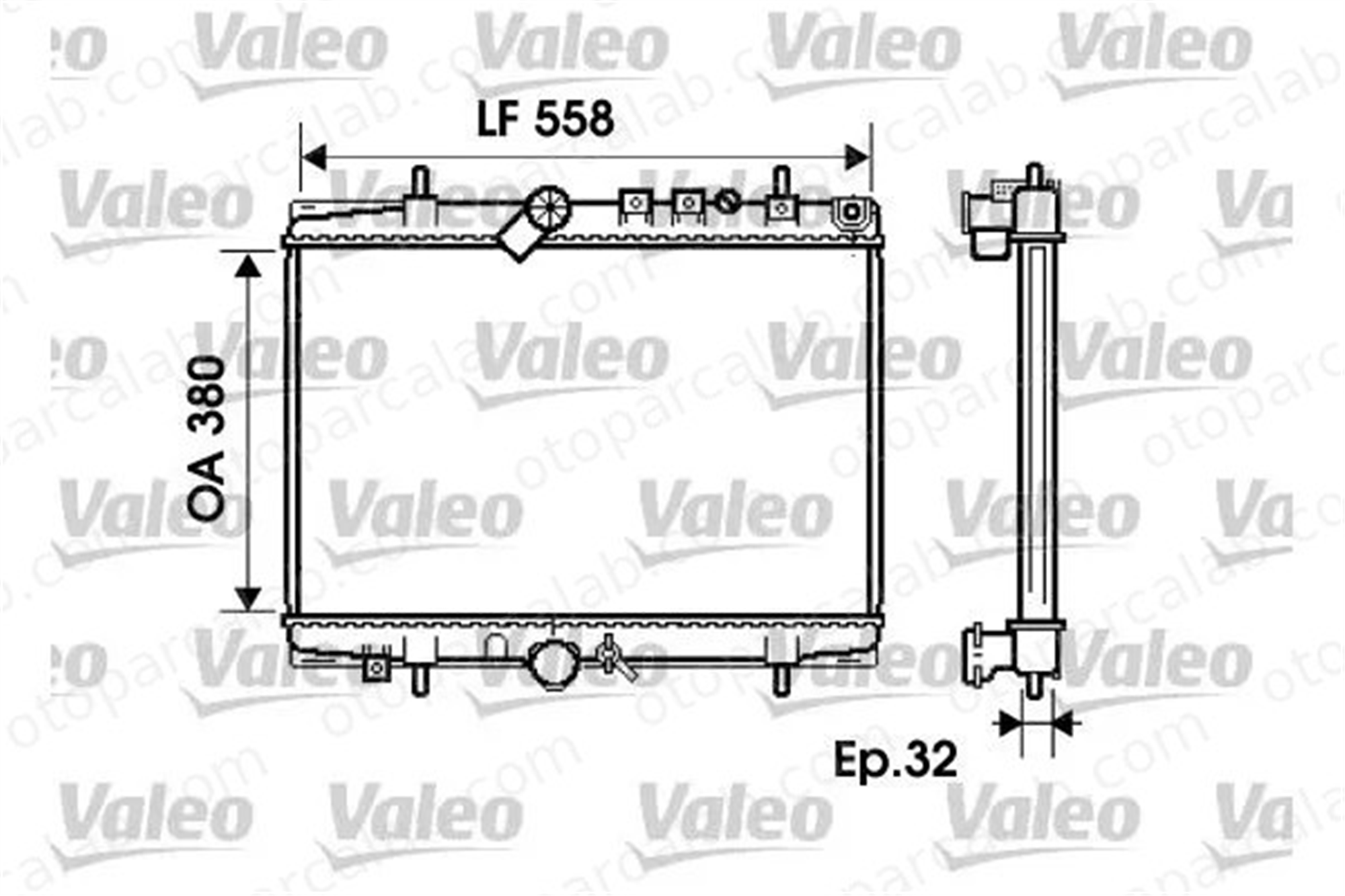 VALEO 734280 Su Radyatörü PEUGEOT 607 CITROËN C5 I 133078 1330Q4