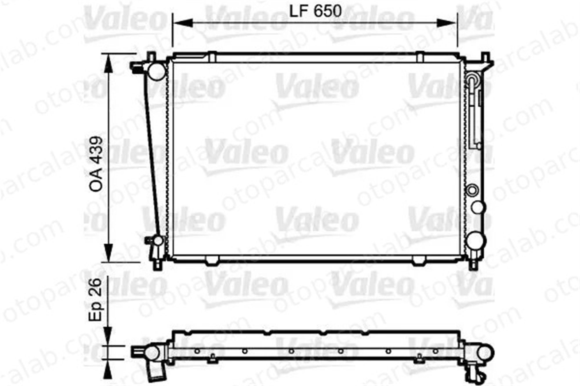 VALEO 734408 Su Radyatörü HYUNDAI H-1 / STAREX Minibüs/Otobüs H-1 Panelvan/Van 2055474 2101513