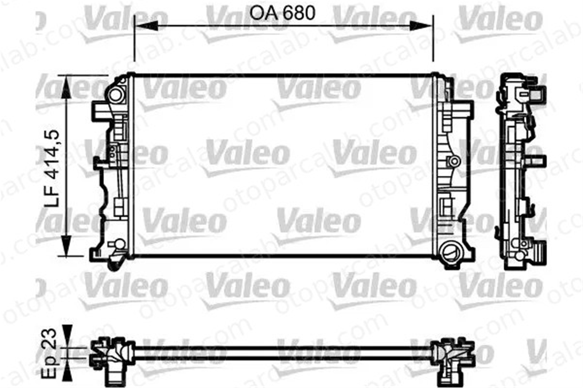 VALEO 734927 Su Radyatörü MERCEDES-BENZ SPRINTER 3,5-t Panelvan/Van SPRINTER 3,5-t Platform şasi 2E0121253B 2E0121253