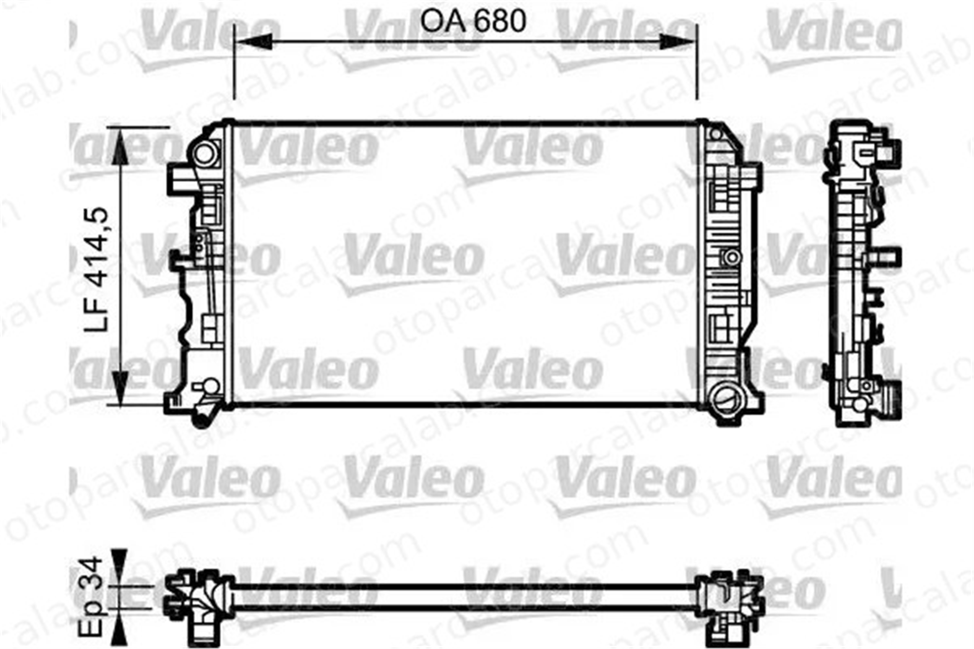 VALEO 734928 Su Radyatörü MERCEDES-BENZ SPRINTER 3,5-t Panelvan/Van SPRINTER 3,5-t Platform şasi 2E0121253B 2E0121253