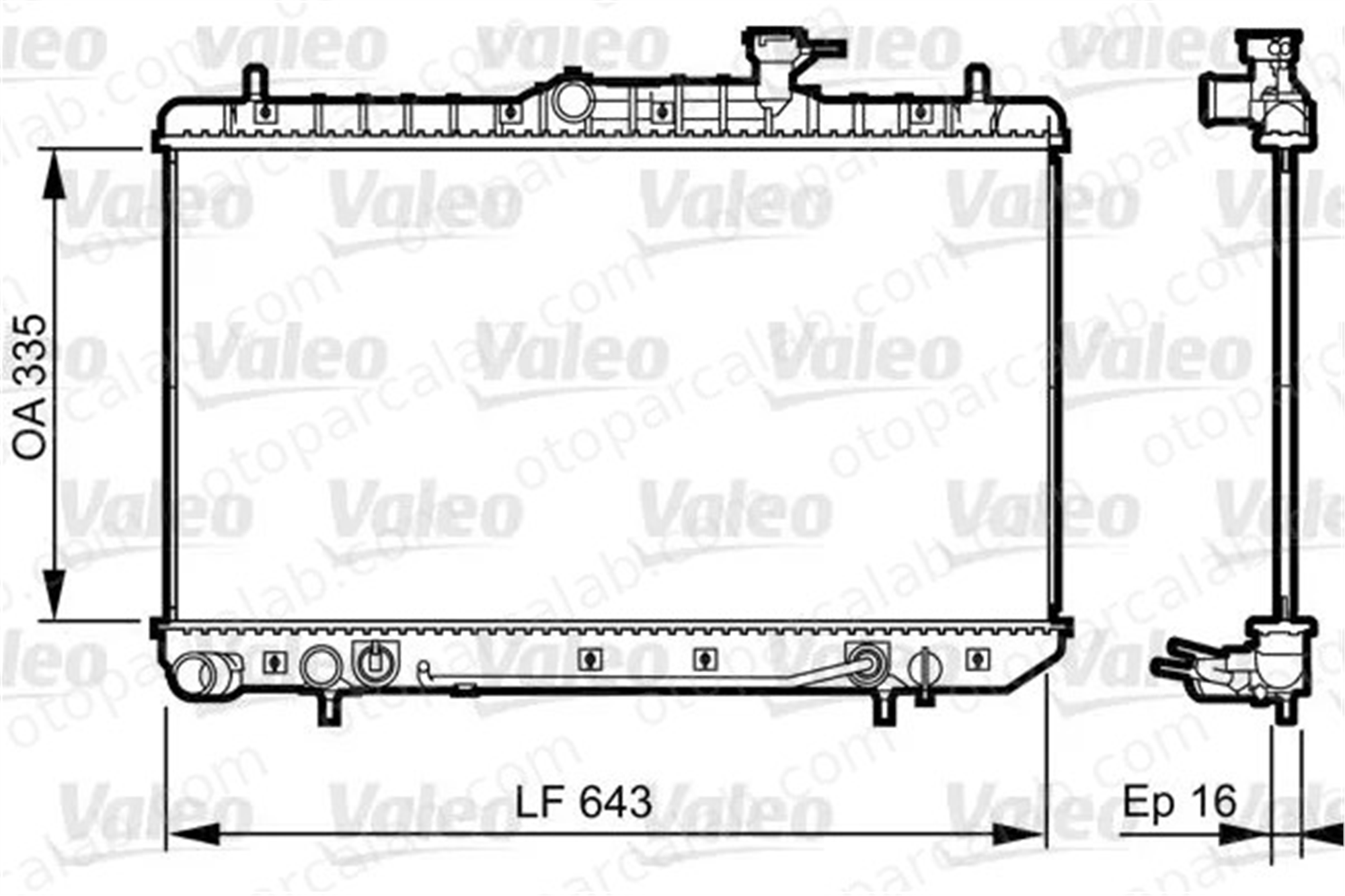 VALEO 734960 Su Radyatörü HYUNDAI ACCENT II ACCENT II Sedan 2531025152 2531025101