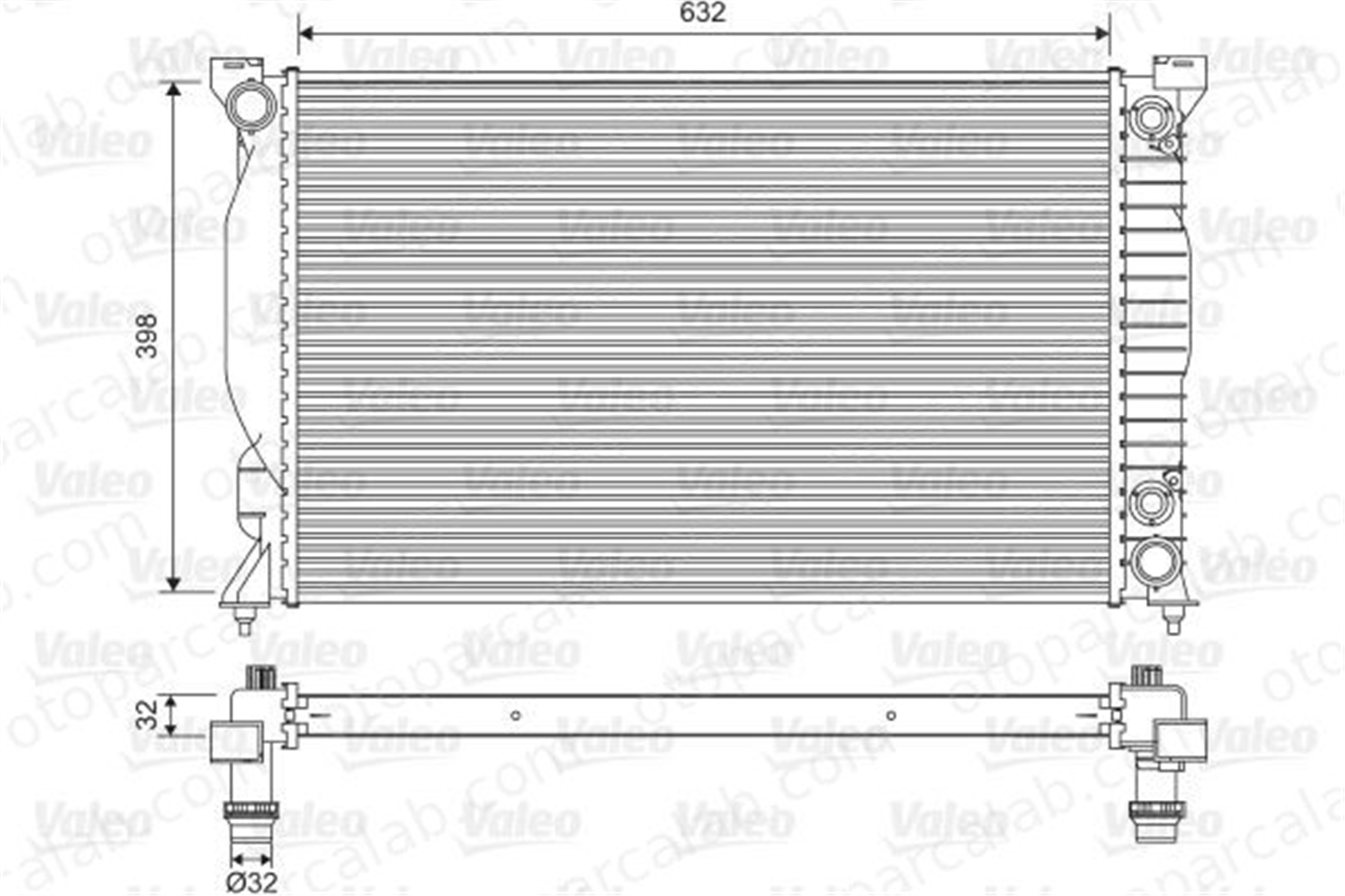 VALEO 735093 Su Radyatörü AUDI A4 B6 A4 B6 Avant 4S6H8005CA 8E0121251P