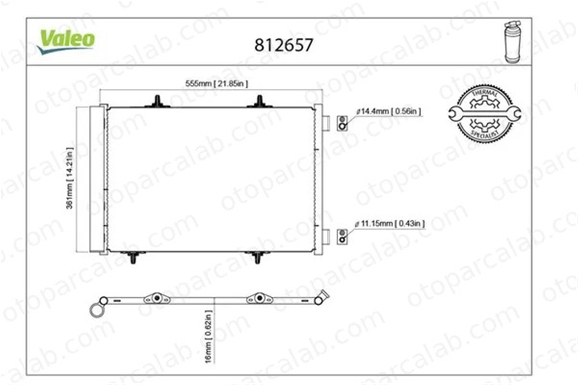 VALEO 812657 Klima Radyatörü PEUGEOT 208 I 2008 I 6455EK 6455HF