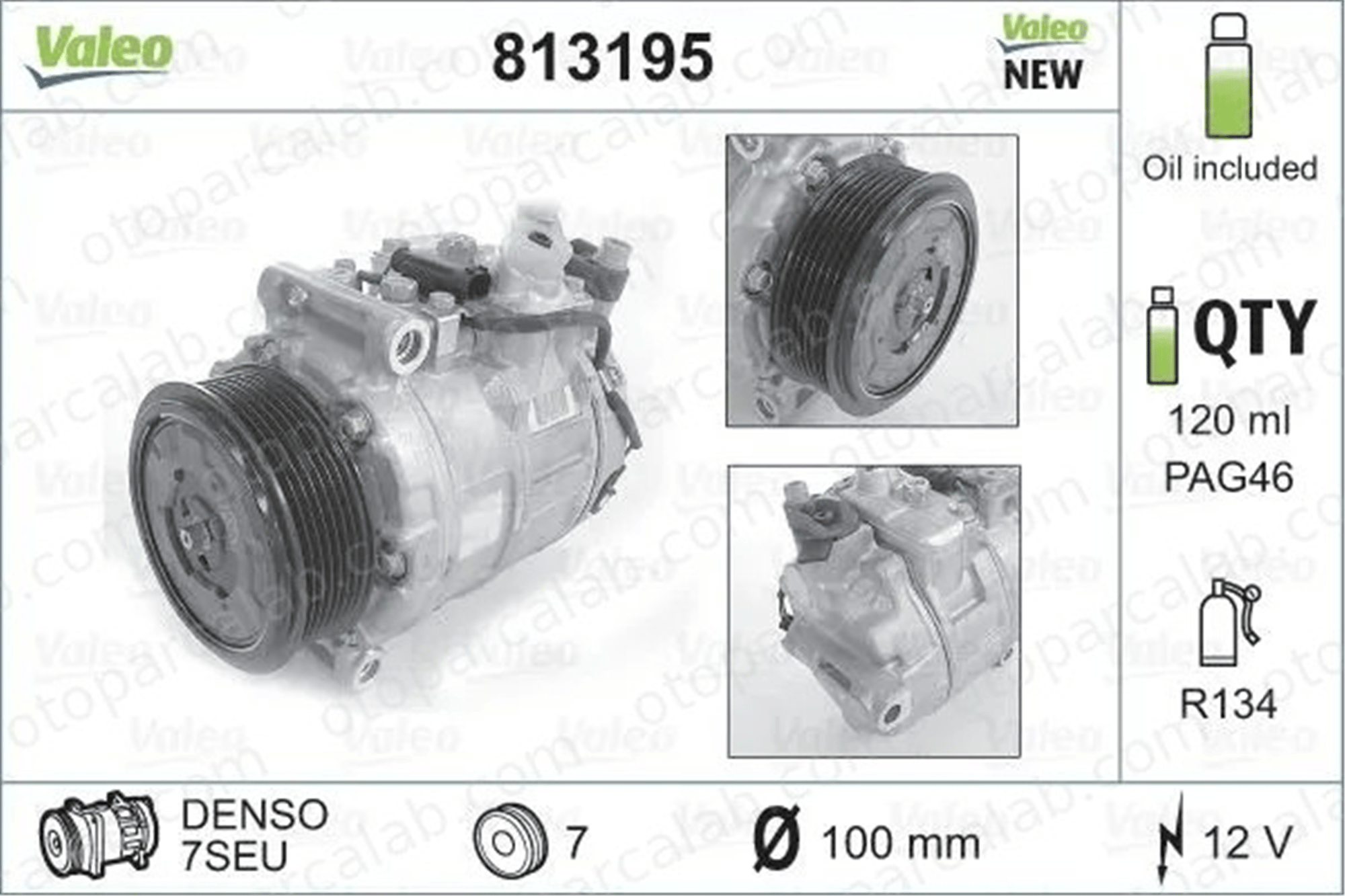 VALEO 813195 Klima Kompresörü MERCEDES-BENZ E-SERISI E-SERISI T-Model A0002309111 A0012302611