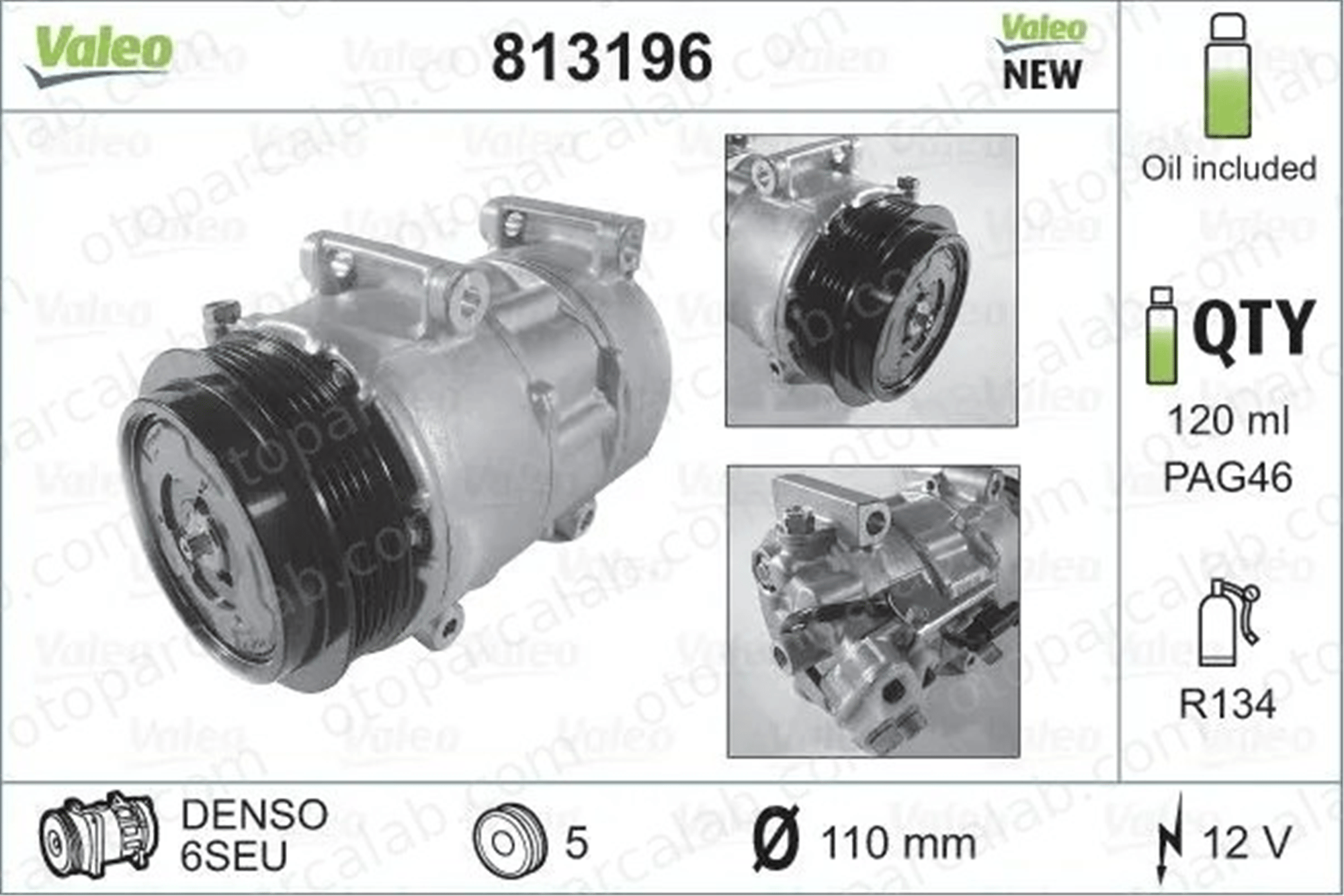 VALEO 813196 Klima Kompresörü MERCEDES-BENZ B-SERISI Sports Tourer A-SERISI A0022304711 12303511