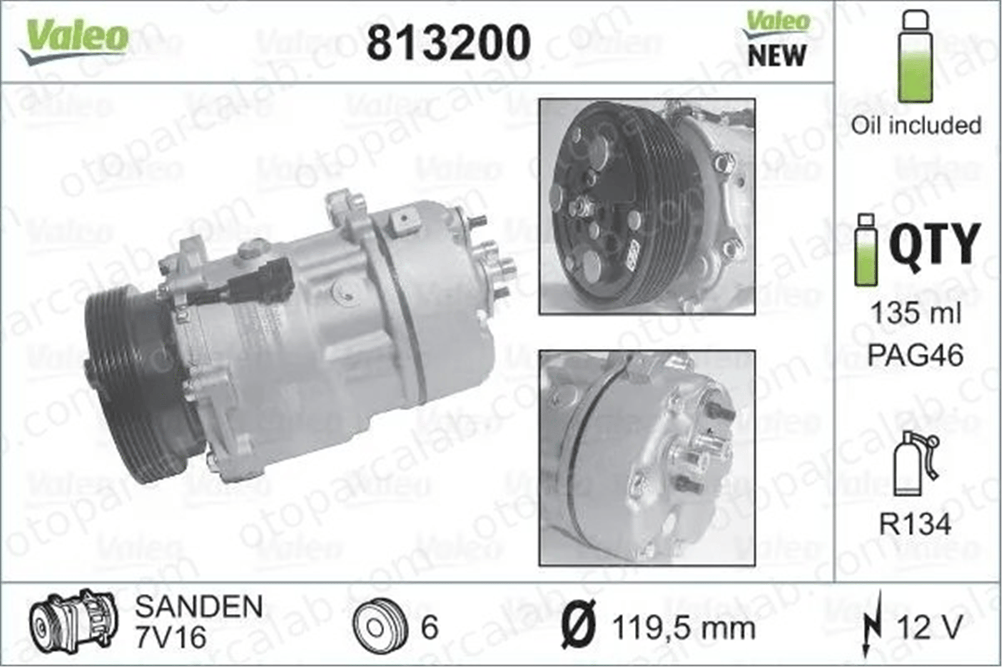 VALEO 813200 Klima Kompresörü VW BORA I GOLF IV Variant 1J0820803A 1J0820803B