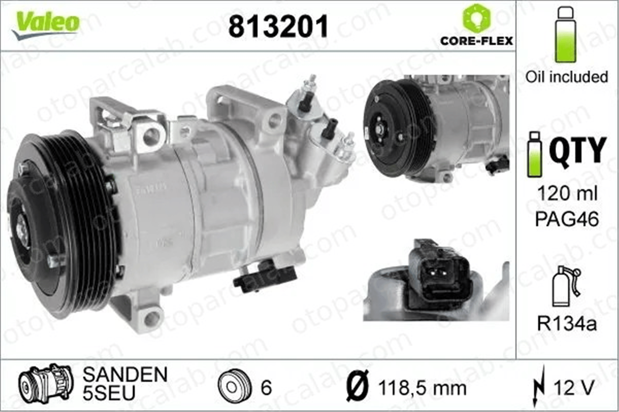 VALEO 813201 Klima Kompresörü CITROËN C4 II C4 CACTUS 1606467480 6453WF