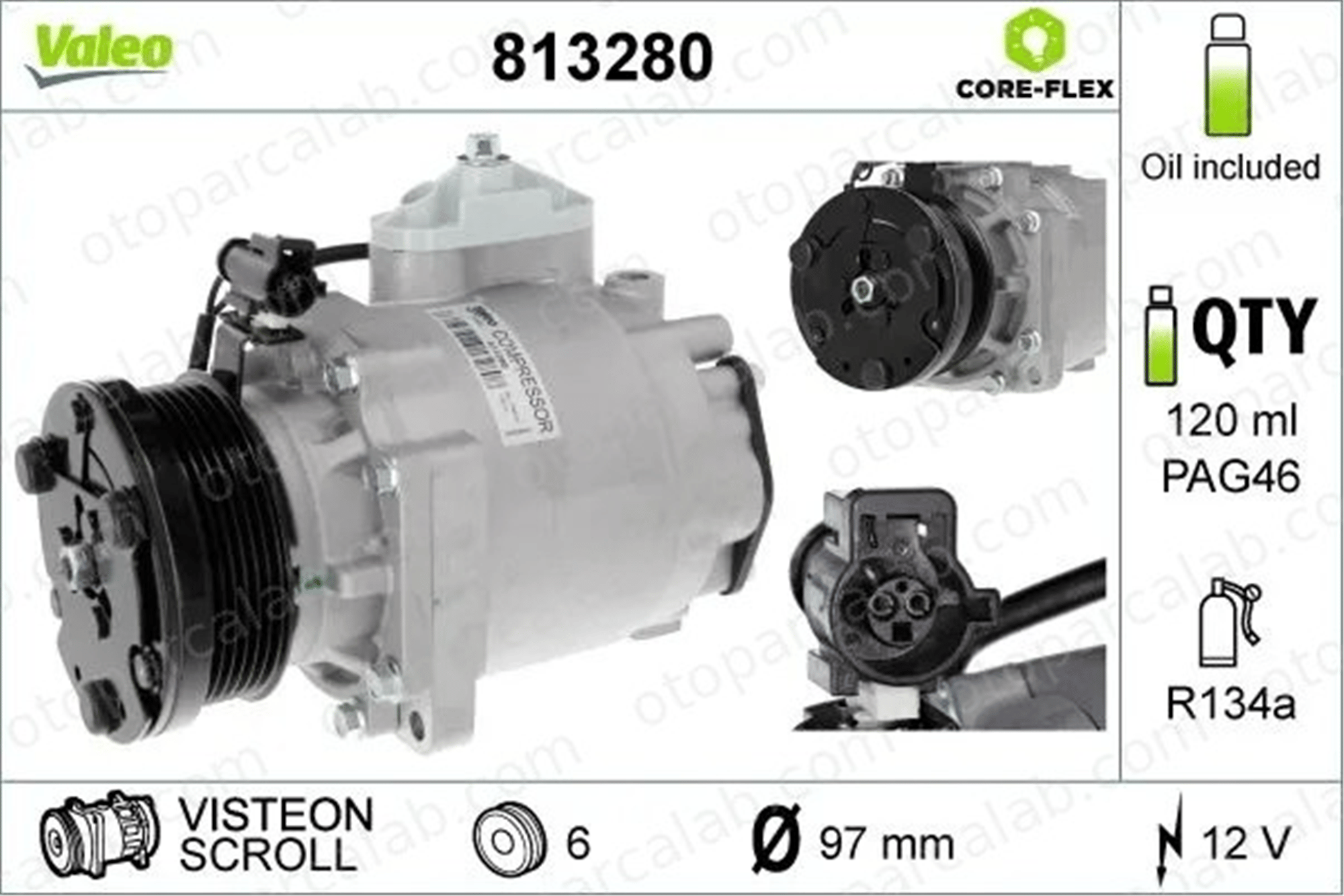 VALEO 813280 Klima Kompresörü FORD TOURNEO CONNECT TRANSIT CONNECT 1494719 4991276