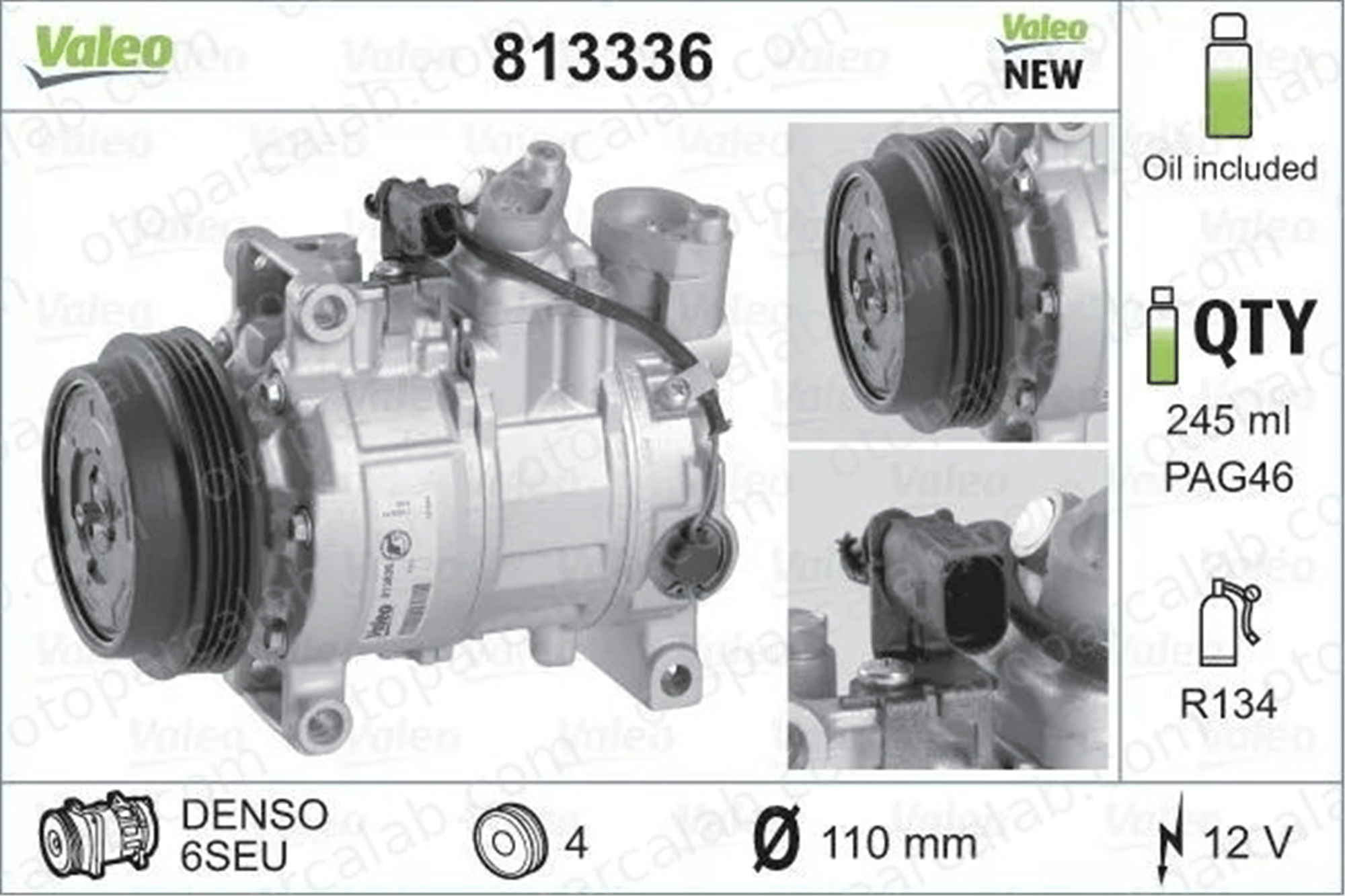 VALEO 813336 Klima Kompresörü AUDI A6 C5 A6 C5 Avant 4B0260805J 8E0260805BN