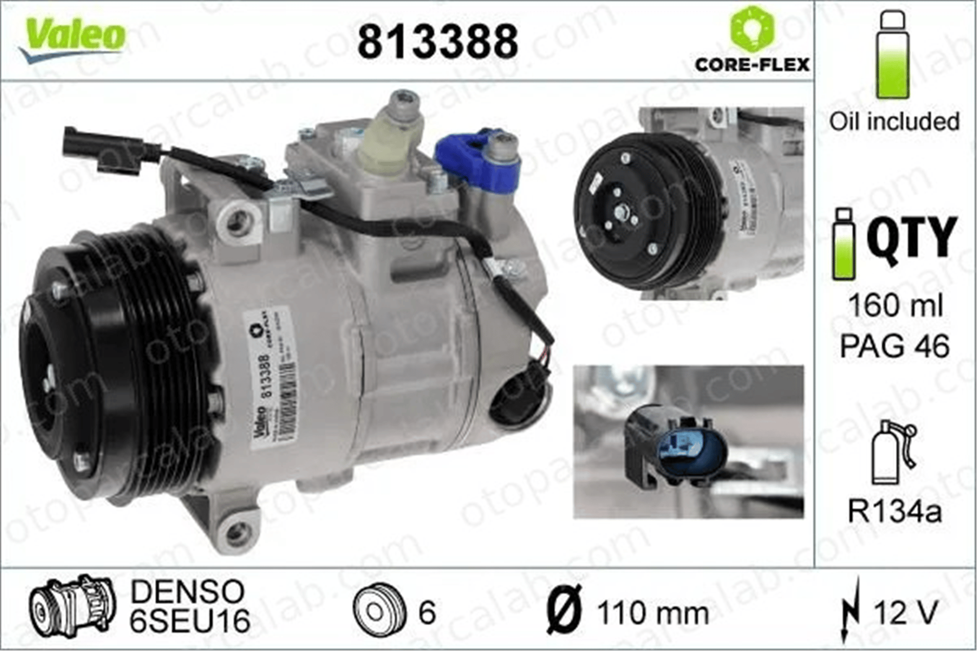 VALEO 813388 Klima Kompresörü MERCEDES-BENZ C-SERISI E-SERISI A0022303111 A0008302500