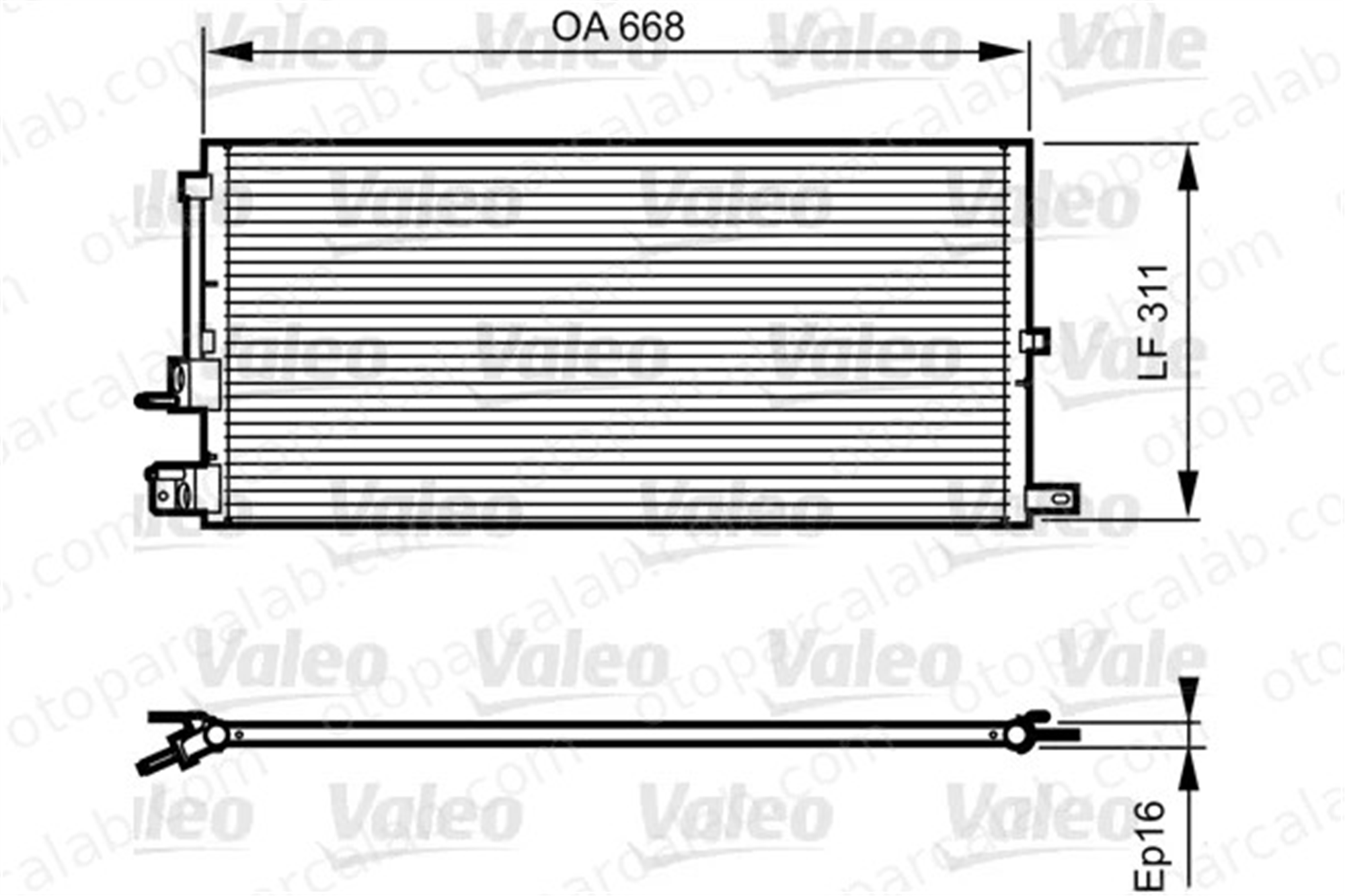 VALEO 814199 Klima Radyatörü JAGUAR X-TYPE I X-TYPE I Station wagon C2S45122 C2S31605