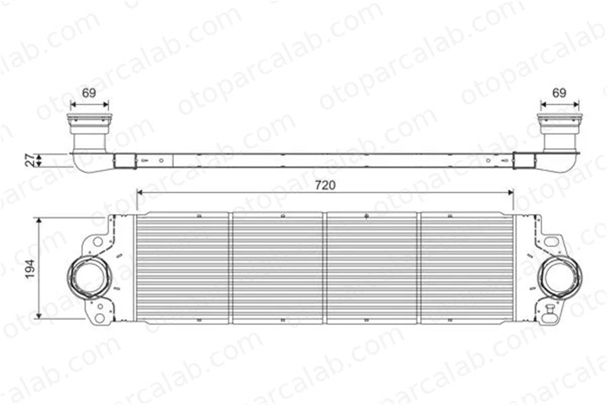 VALEO 818272 Turbo Radyatörü VW TRANSPORTER T5 Minibüs/Otobüs TRANSPORTER T5 Panelvan/Van 7H0145804B 7E0145804B