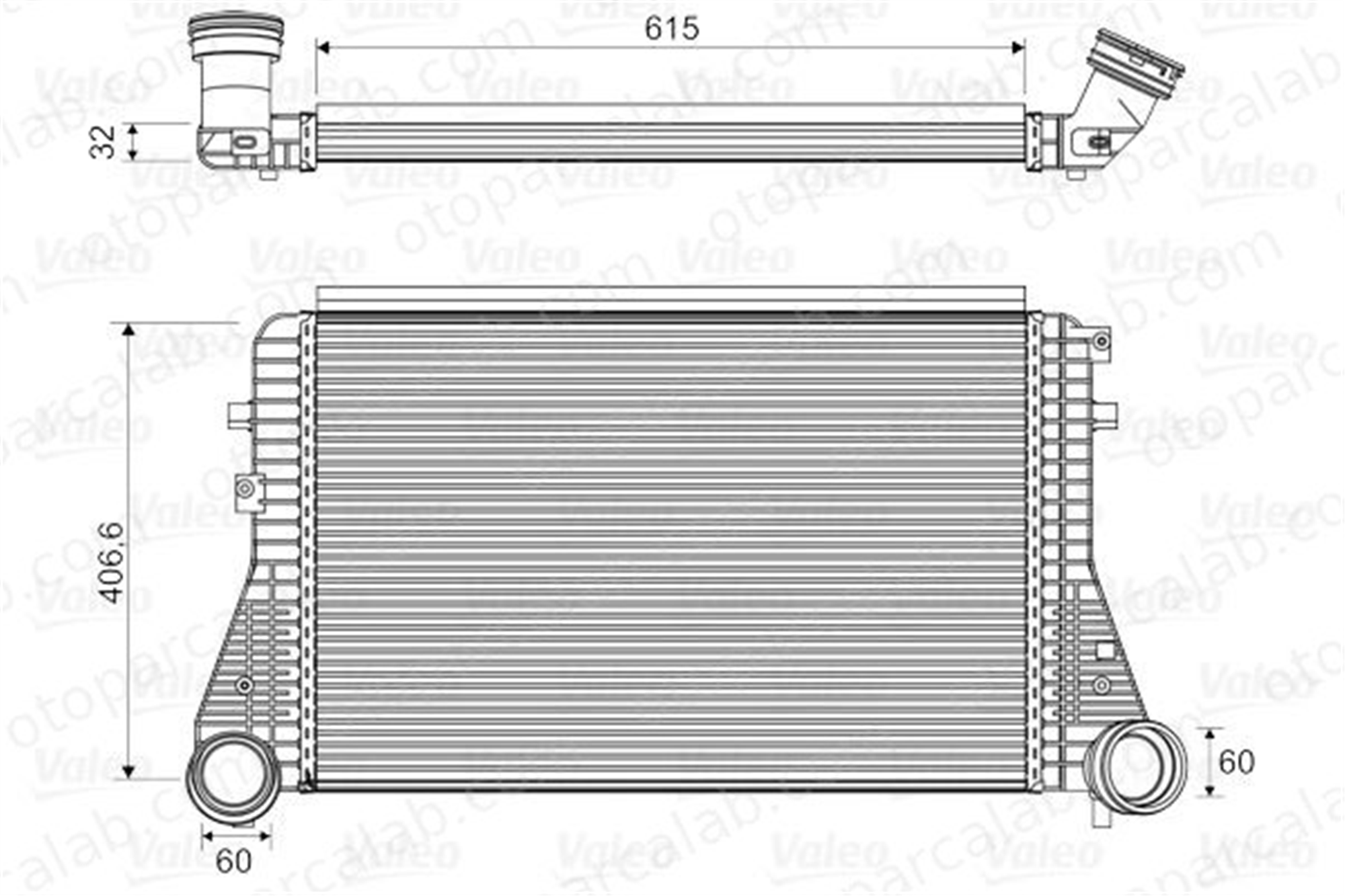 VALEO 818795 Turbo Radyatörü AUDI A3 A3 Sportback 1K0145803A 1K0145803B