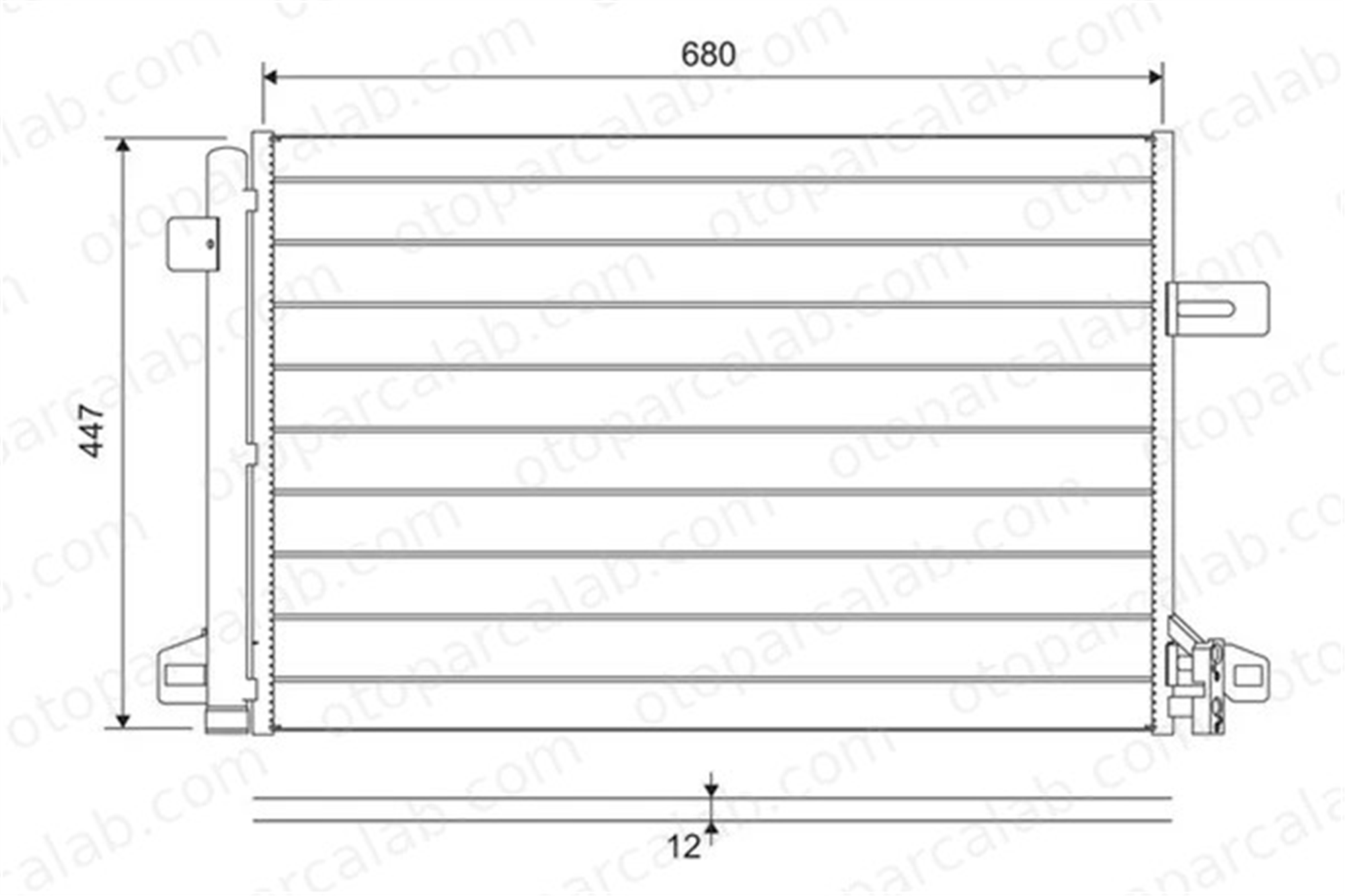VALEO 822691 Klima Radyatörü VW TRANSPORTER T6 / CARAVELLE T6 Minibüs/Otobüs TRANSPORTER T6 Panelvan/Van 7E0820411F 7E0820411G