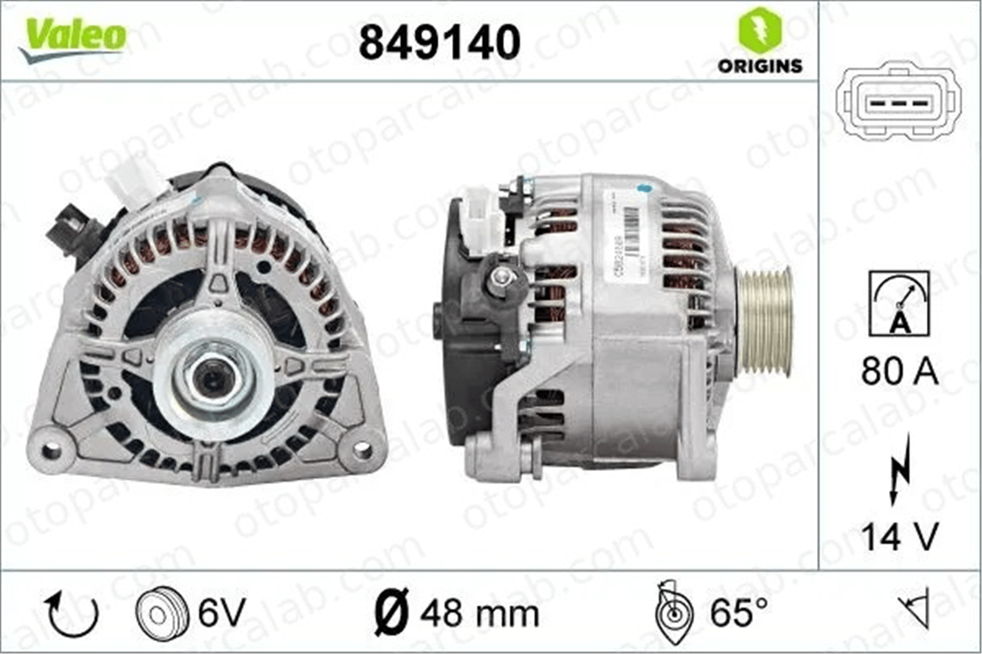 VALEO 849140 Alternatör FORD FOCUS I FOCUS I Sedan 98AB10300DJ 1301530