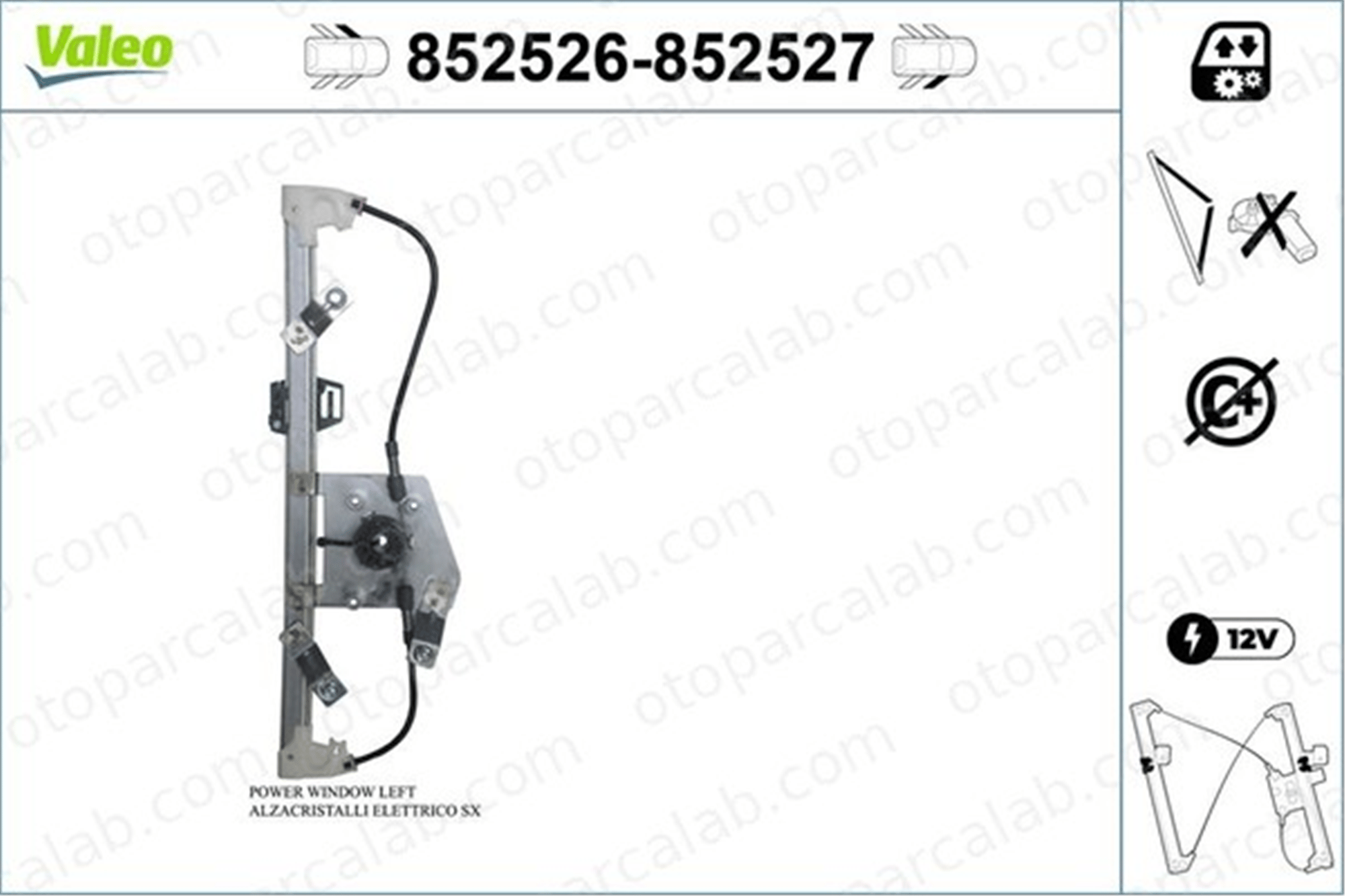 VALEO 852526 Cam Krikosu Ön Sol FIAT TIPO Hatchback TIPO Station wagon 51983945 52130436