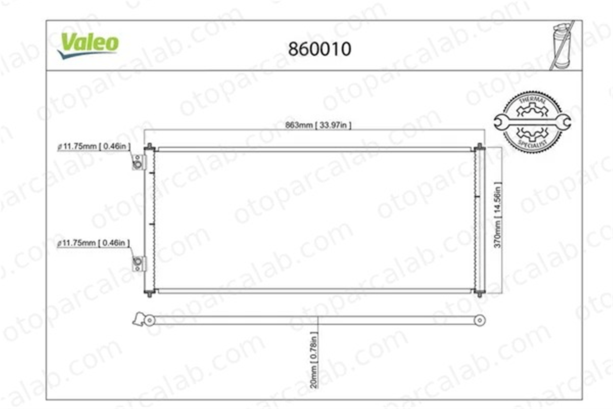 VALEO 860010 Klima Radyatörü FORD TRANSIT Panelvan/Van TRANSIT Platform şasi 4471423 YC1H19710BA