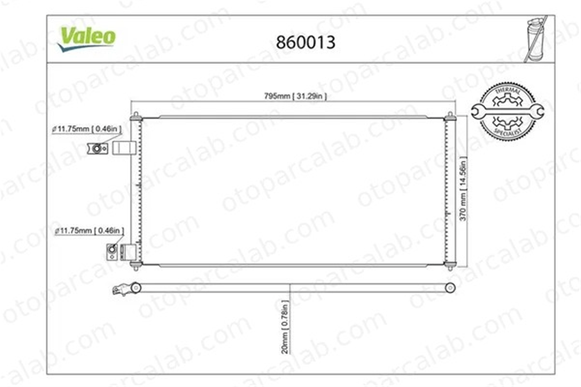 VALEO 860013 Klima Radyatörü FORD TOURNEO CONNECT TRANSIT CONNECT 2T1H19710AC 2T1H19710AB