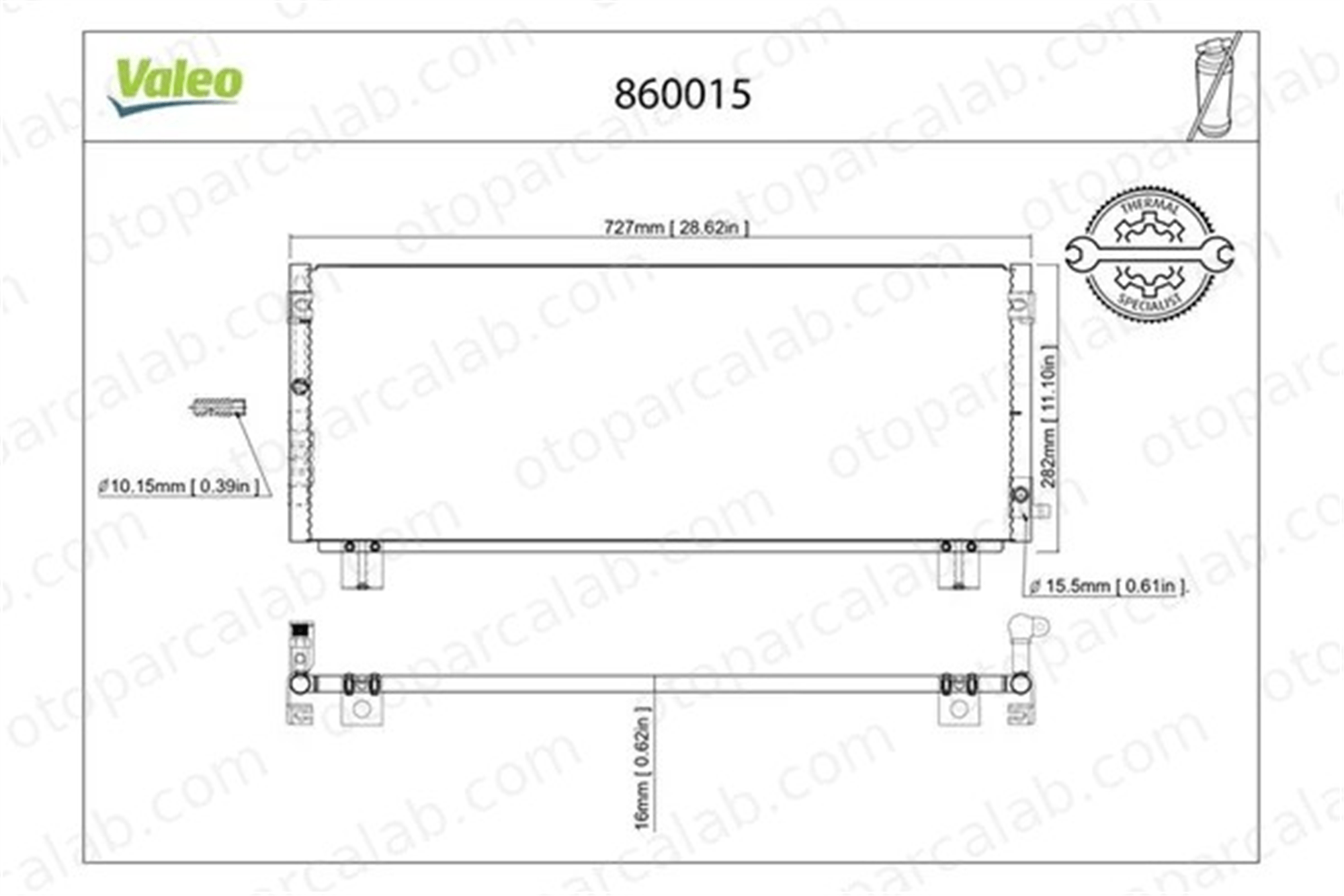 VALEO 860015 Klima Radyatörü TOYOTA COROLLA COROLLA Compact 8846002050 860015