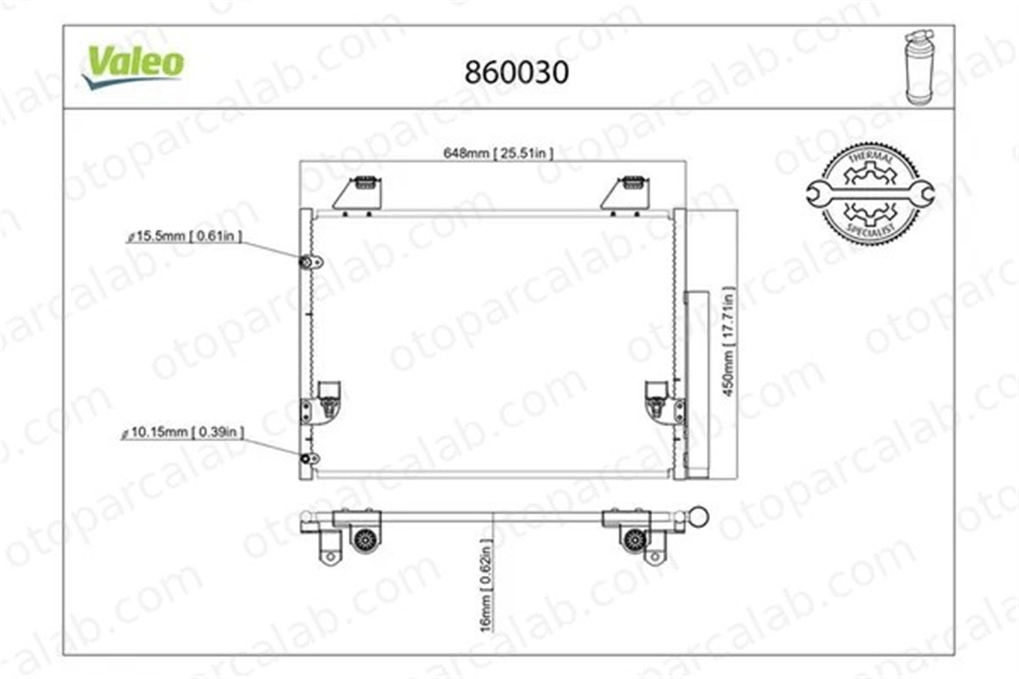 VALEO 860030 Klima Radyatörü TOYOTA HILUX VII Pick-up 8846002060 884600K010