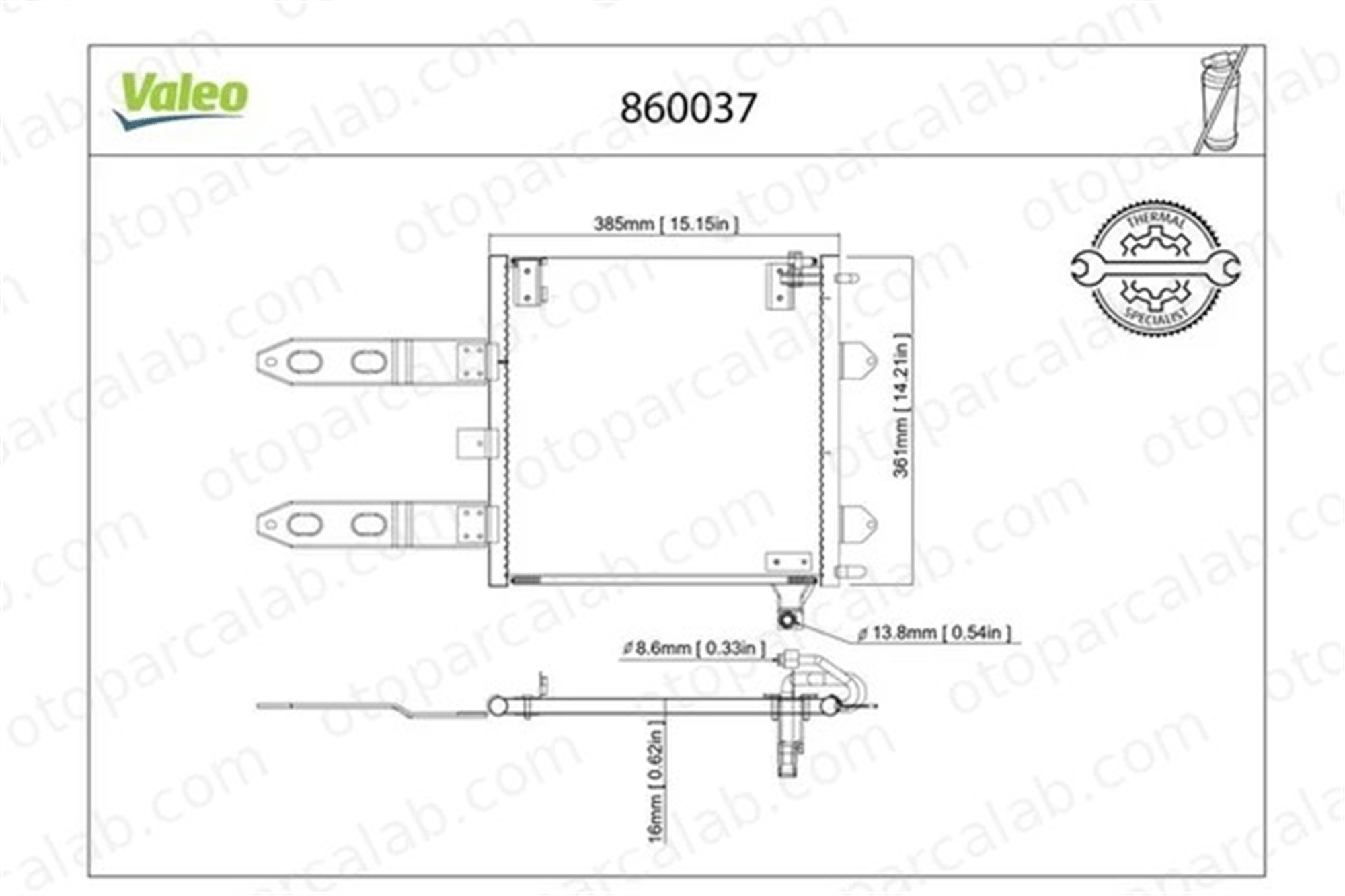 VALEO 860037 Klima Radyatörü VW LUPO I POLO 6X0820413A 6X0820411A