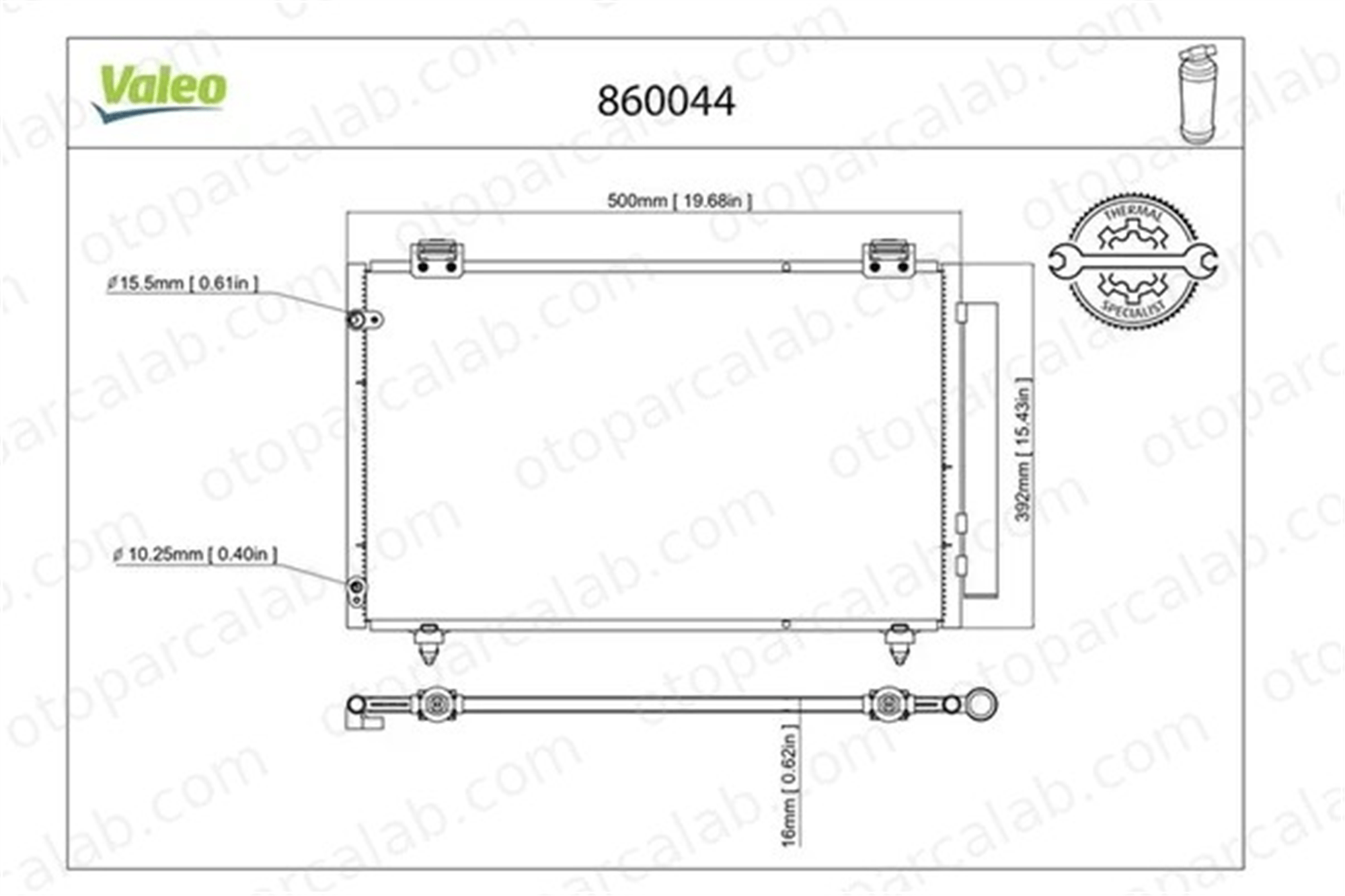 VALEO 860044 Klima Radyatörü TOYOTA COROLLA COROLLA Sedan 8845012231 8845002261