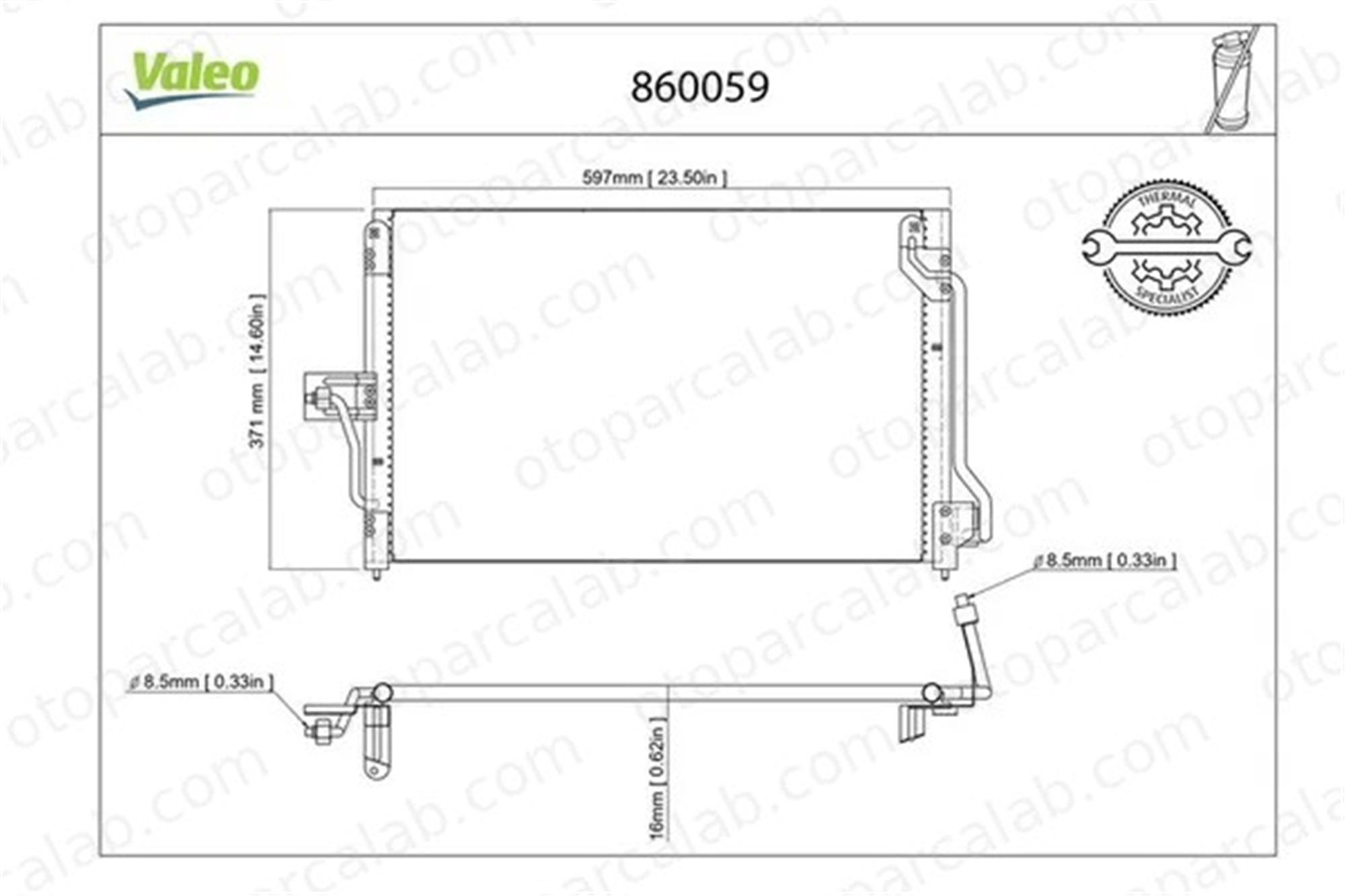 VALEO 860059 Klima Radyatörü OPEL ASTRA F Station wagon ASTRA F 1618012 52464309