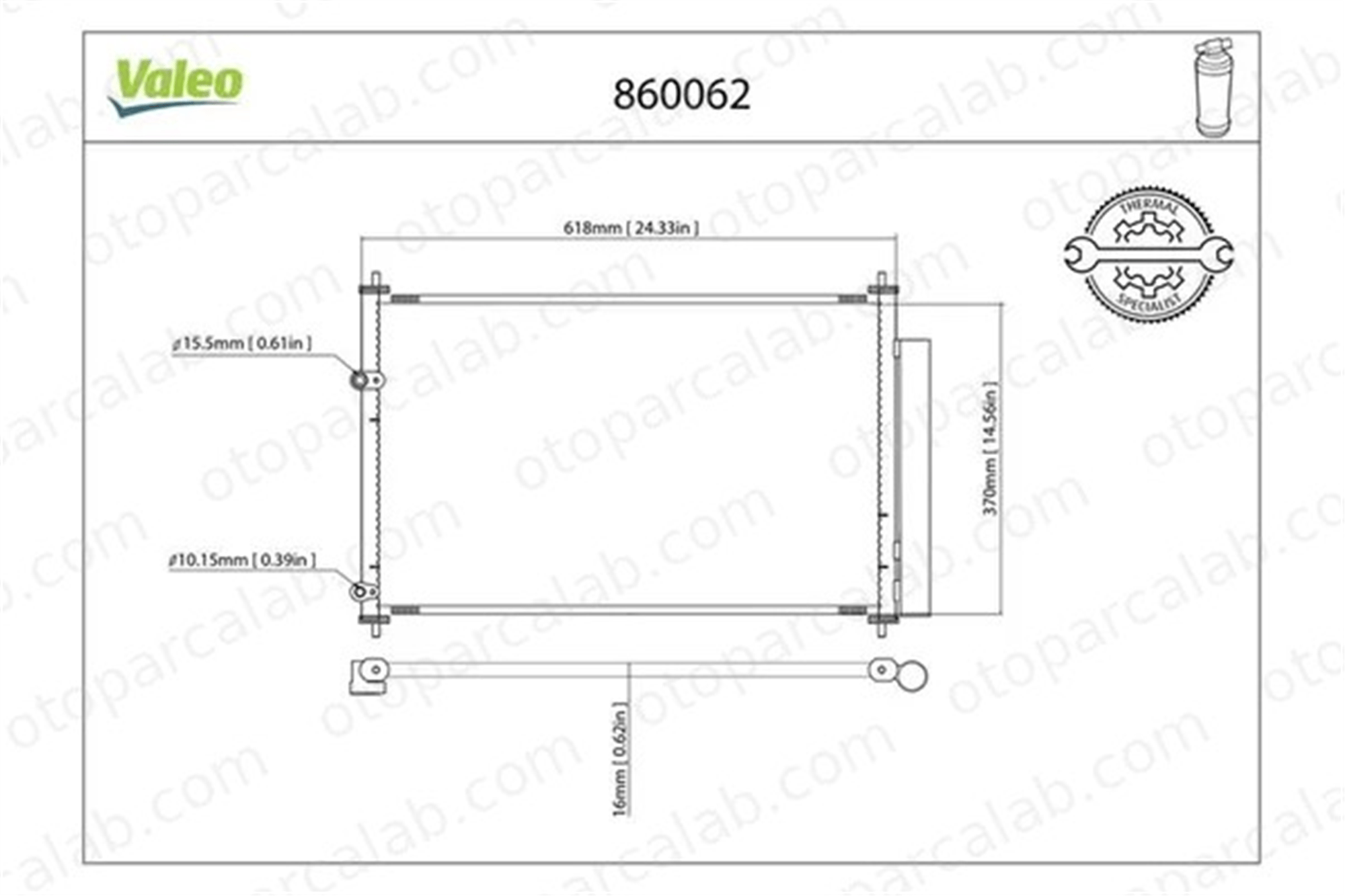 VALEO 860062 Klima Radyatörü TOYOTA AURIS AVENSIS Sedan 8845002280 8845012280