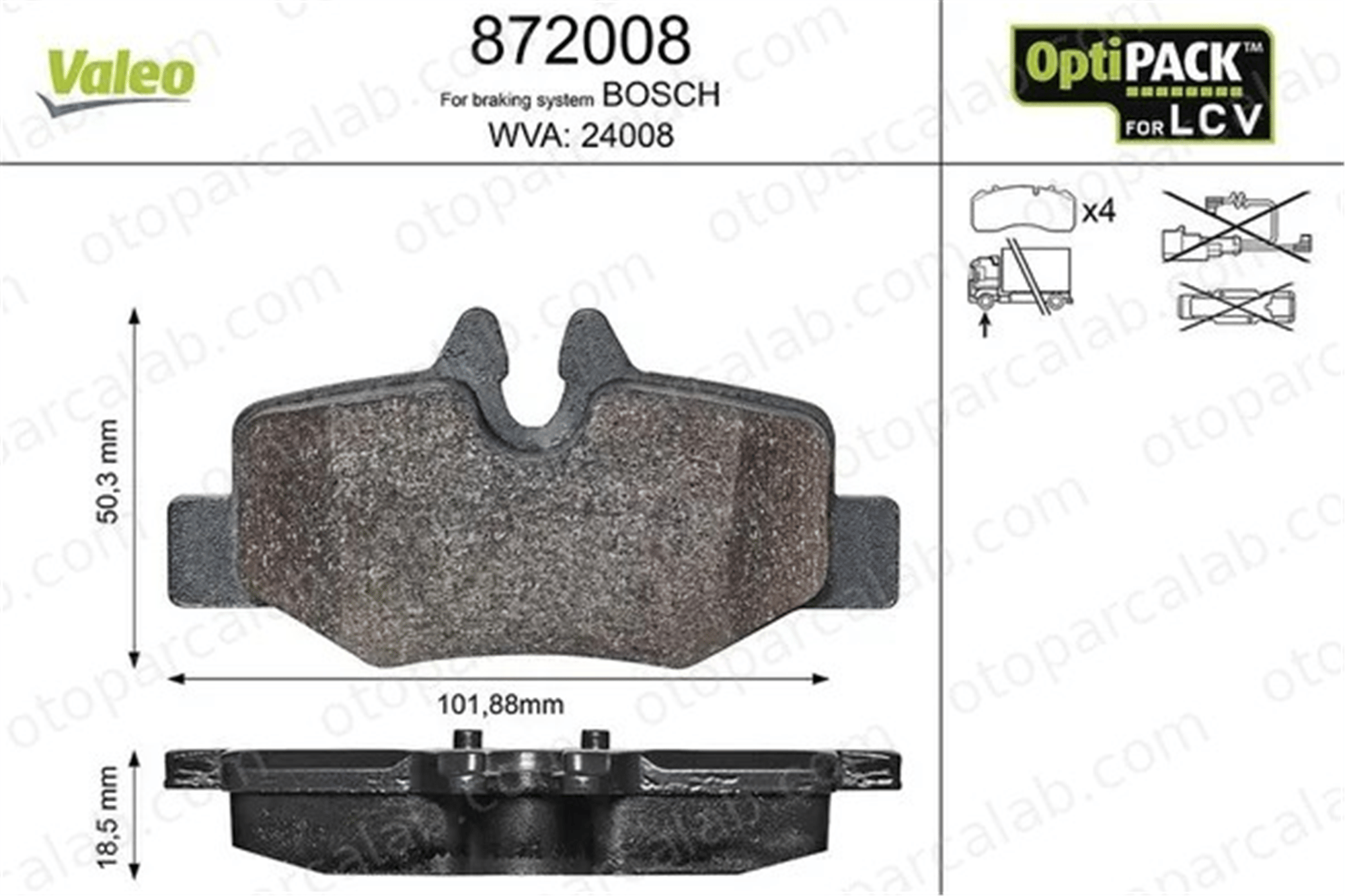 VALEO 872008 Fren Disk Balata Arka MERCEDES-BENZ VITO Minibüs/Otobüs VITO / MIXTO Panelvan/Van A0004216210 4216210