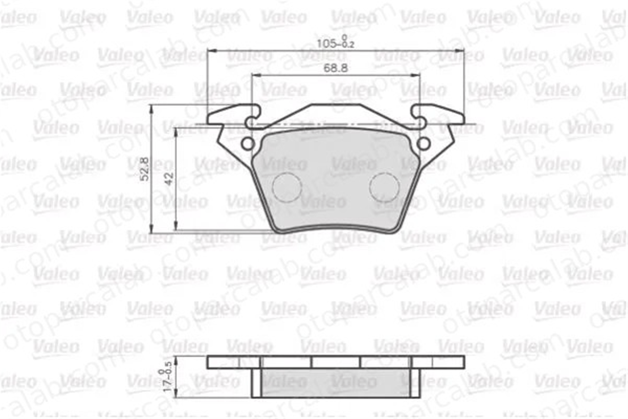 VALEO 872020 Fren Disk Balata Arka MERCEDES-BENZ VITO Minibüs/Otobüs VITO Panelvan/Van A0034200220 4214210