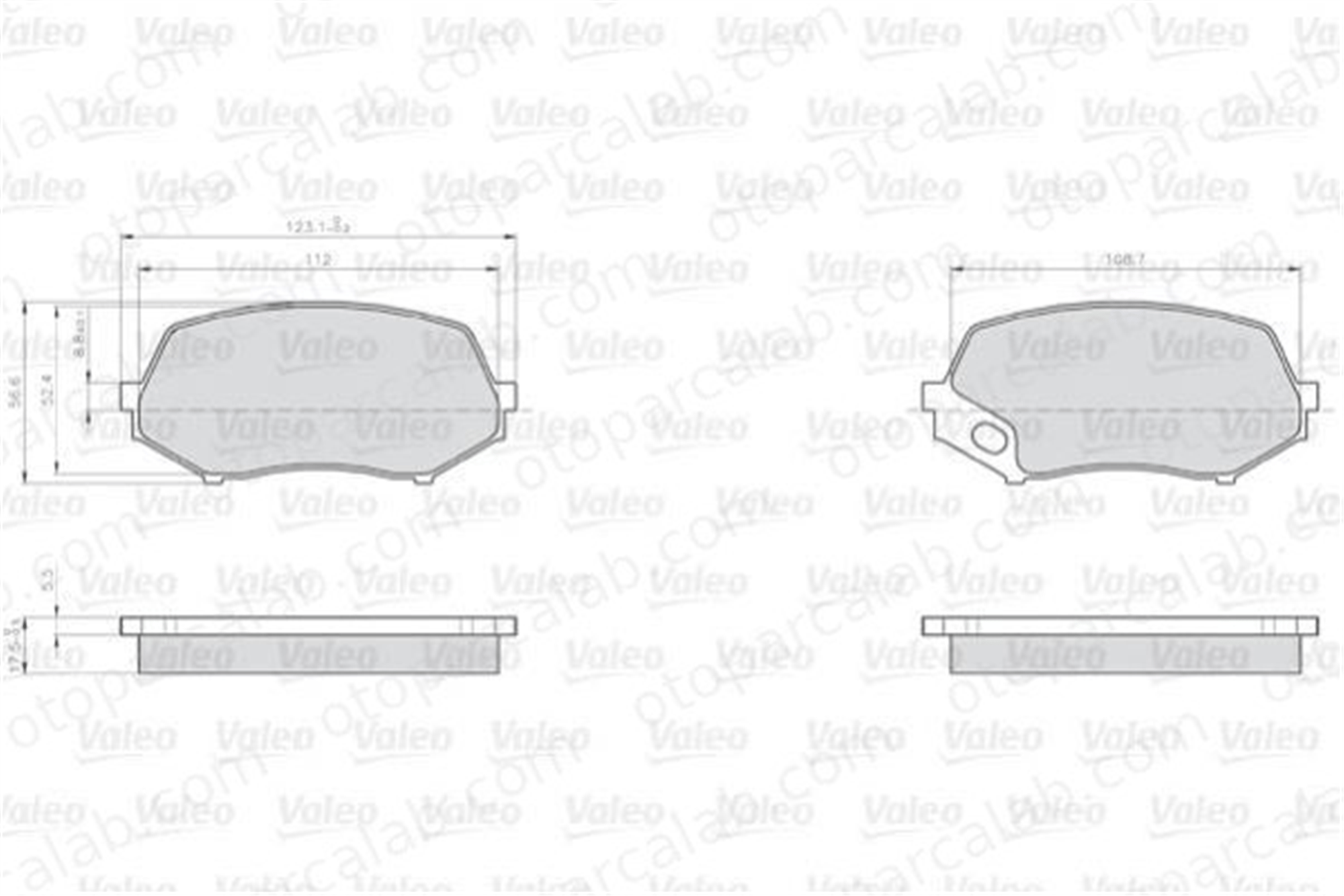VALEO 872240 Fren Disk Balata Ön TALBOT SIMCA 1301 Tourisme MK528944 MK529908