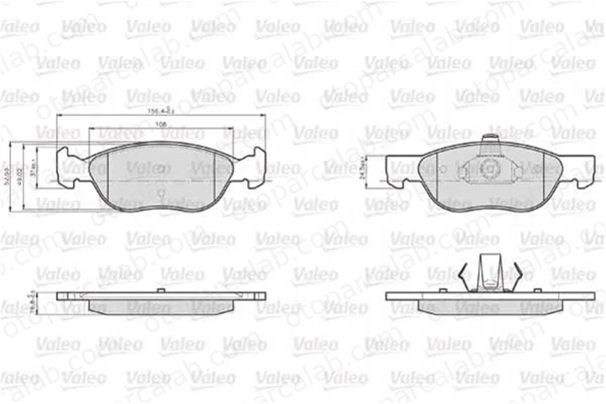 VALEO 872576 Fren Disk Balata Ön MERCEDES-BENZ SPRINTER 3-t Panelvan/Van SPRINTER 3-t Platform şasi A0044205520 44205520
