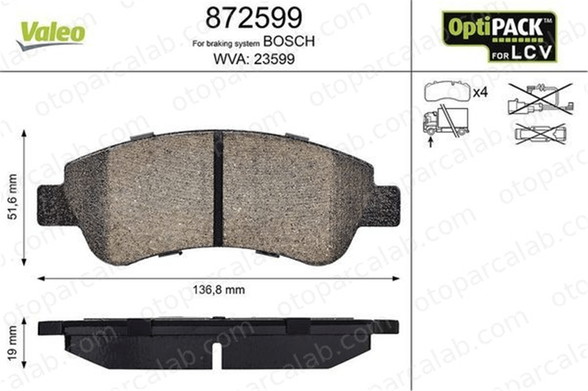 VALEO 872599 Fren Disk Balata Ön CITROËN BERLINGO / BERLINGO FIRST MPV PEUGEOT PARTNER Kasa/büyük limuzin 425475 425218