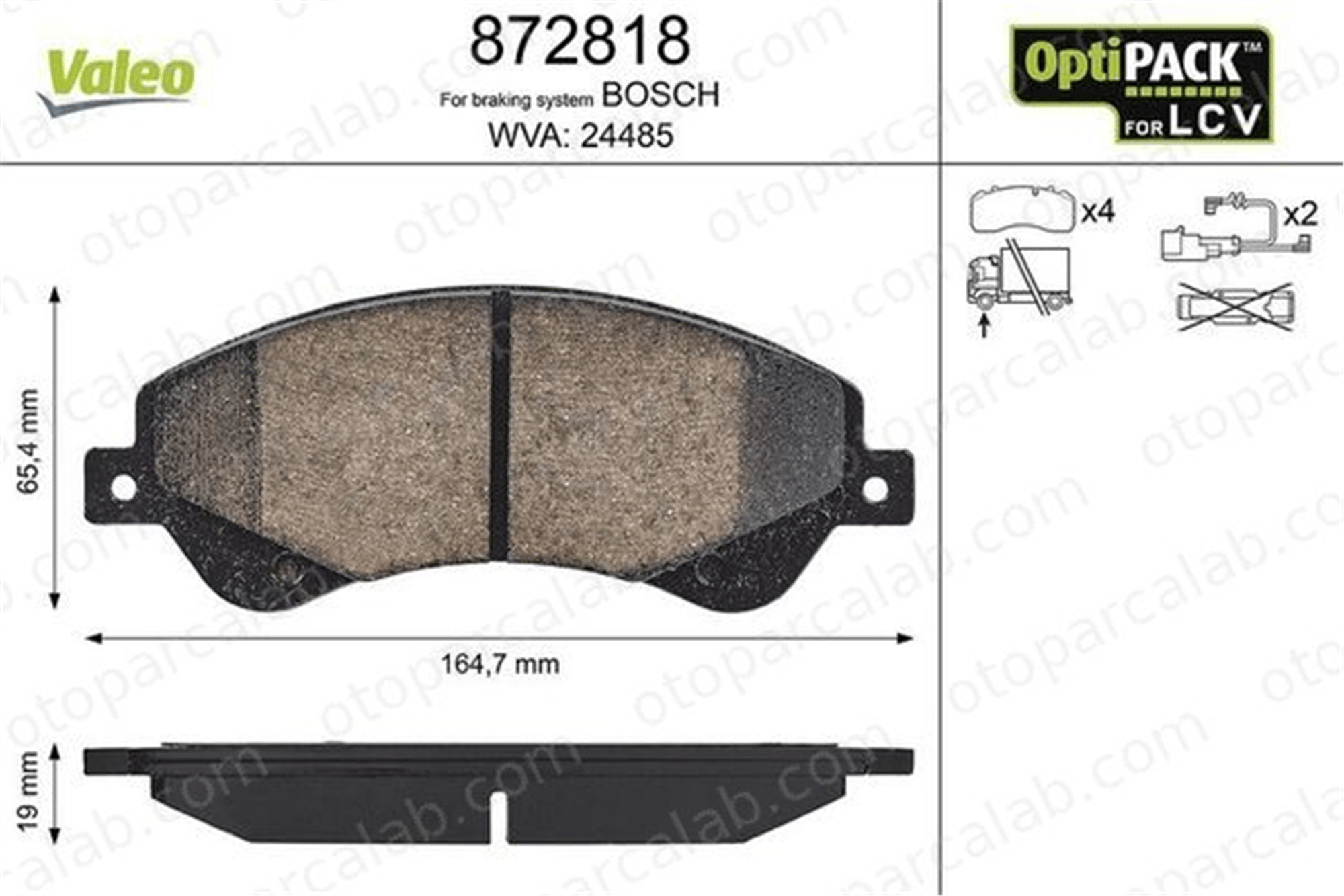 VALEO 872818 Fren Disk Balata Ön FORD TRANSIT Minibüs/Otobüs TRANSIT Panelvan/Van 1371403 1433954