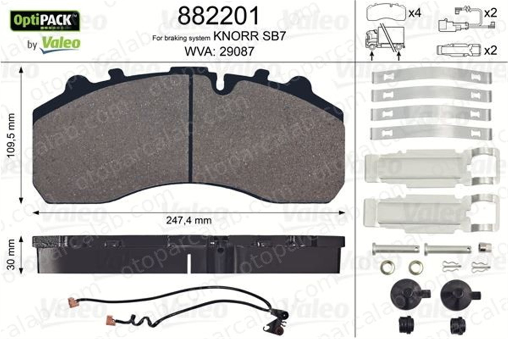 VALEO 882201 Fren Disk Balata Ön MERCEDES-BENZ AROCS SCANIA R II 1906439 2992348