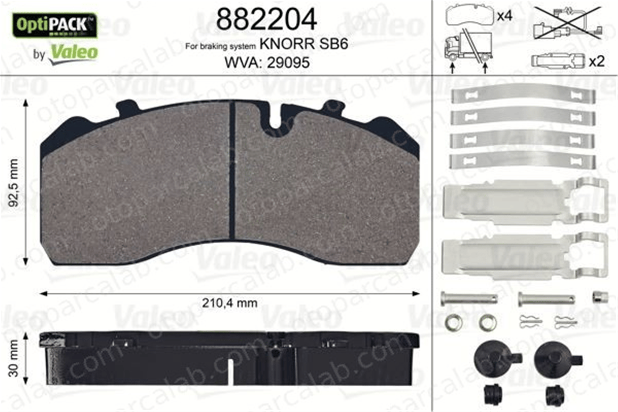 VALEO 882204 Fren Disk Balata Ön MAN F90 MERCEDES-BENZ AROCS 4210710 81508206058